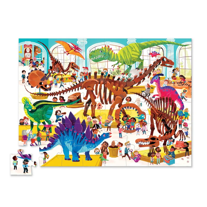 Crocodile Creek - Dekoratif Puzzle - 48 Parça - Müzede Bir Gün Dinozor