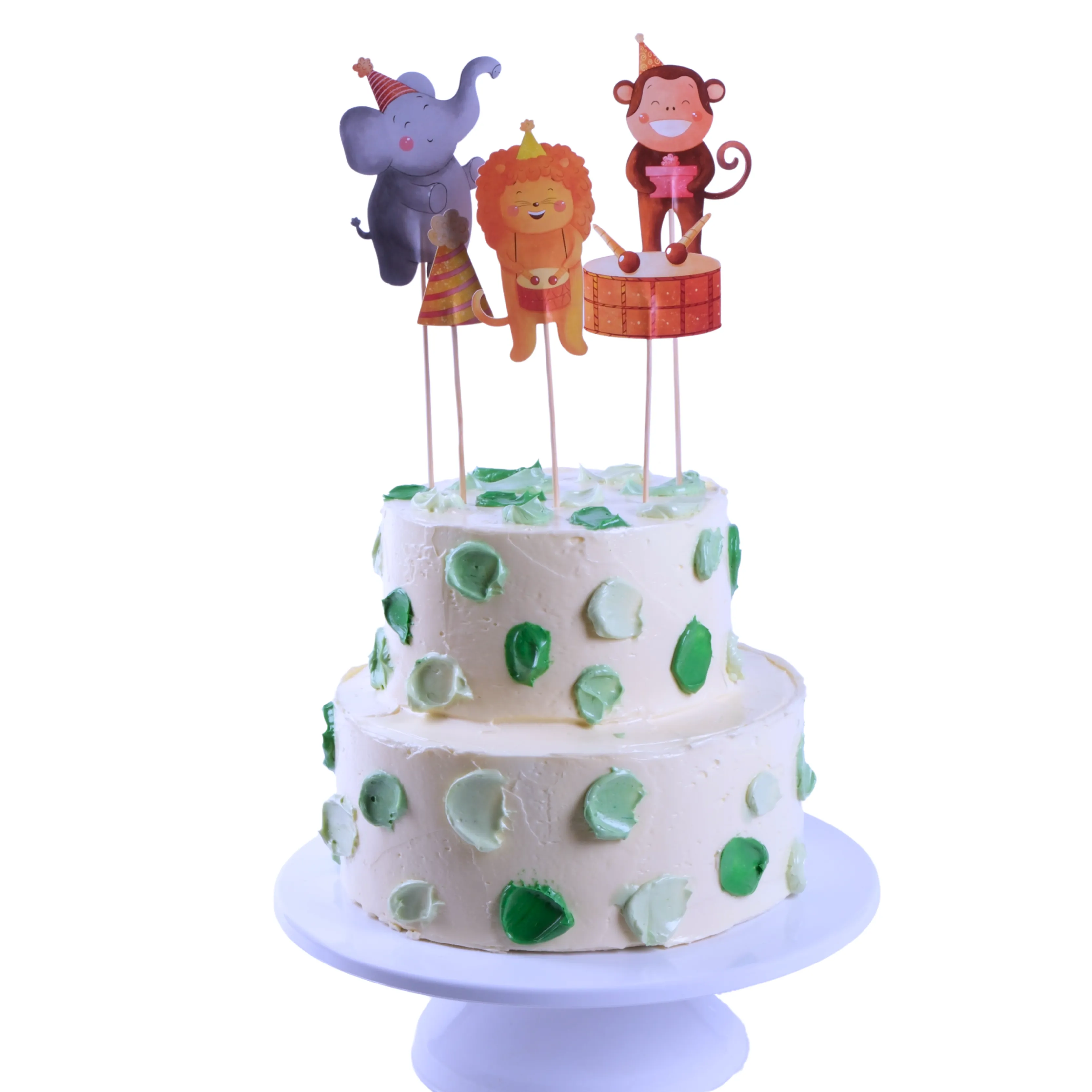Hayvanlar Pasta Süsü Davul ve Şapka - Animals Cake Topper Drum and Hat