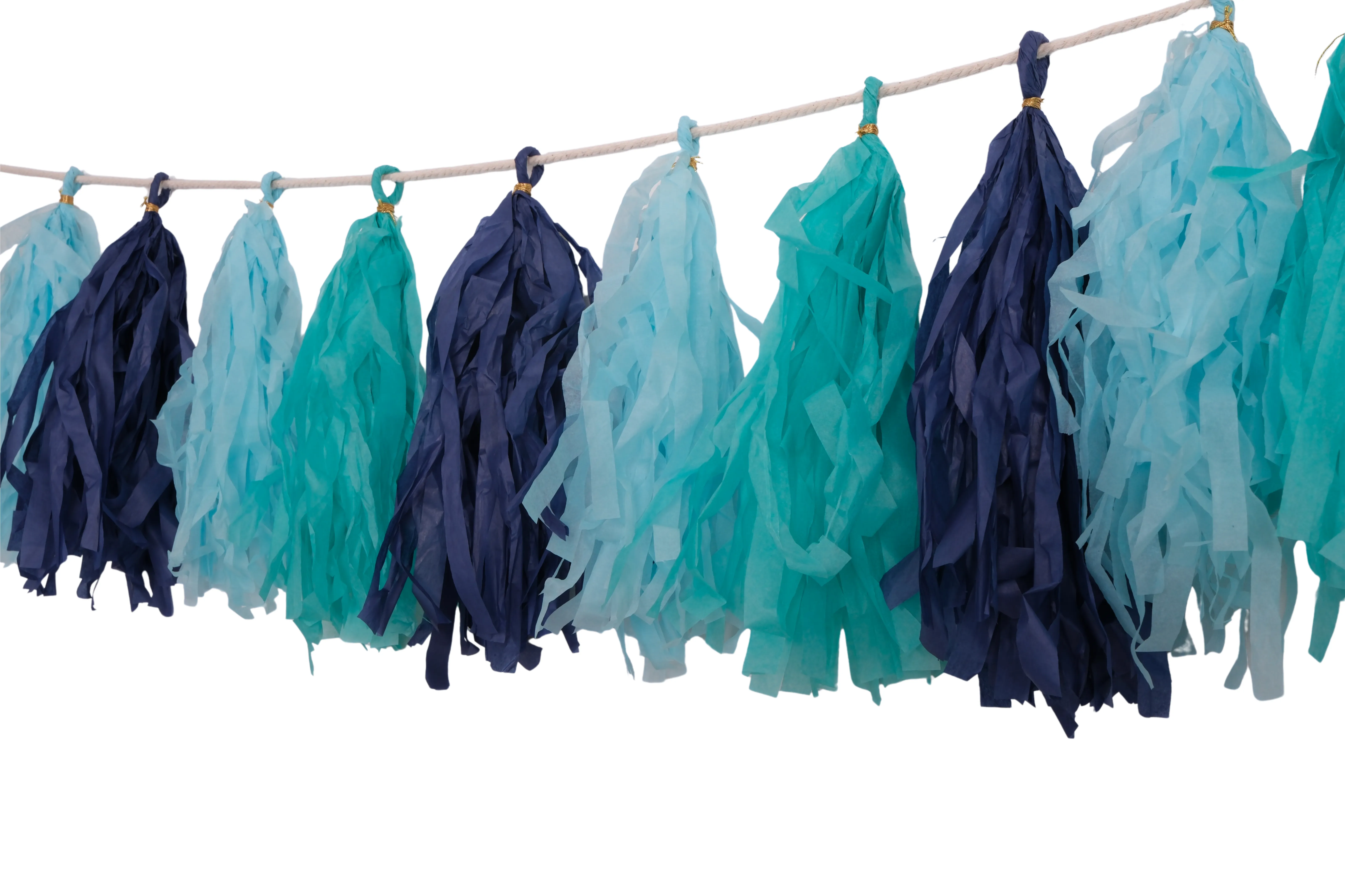 Mavi Püsküllü Asılan Süs - Blue Tassel Garland