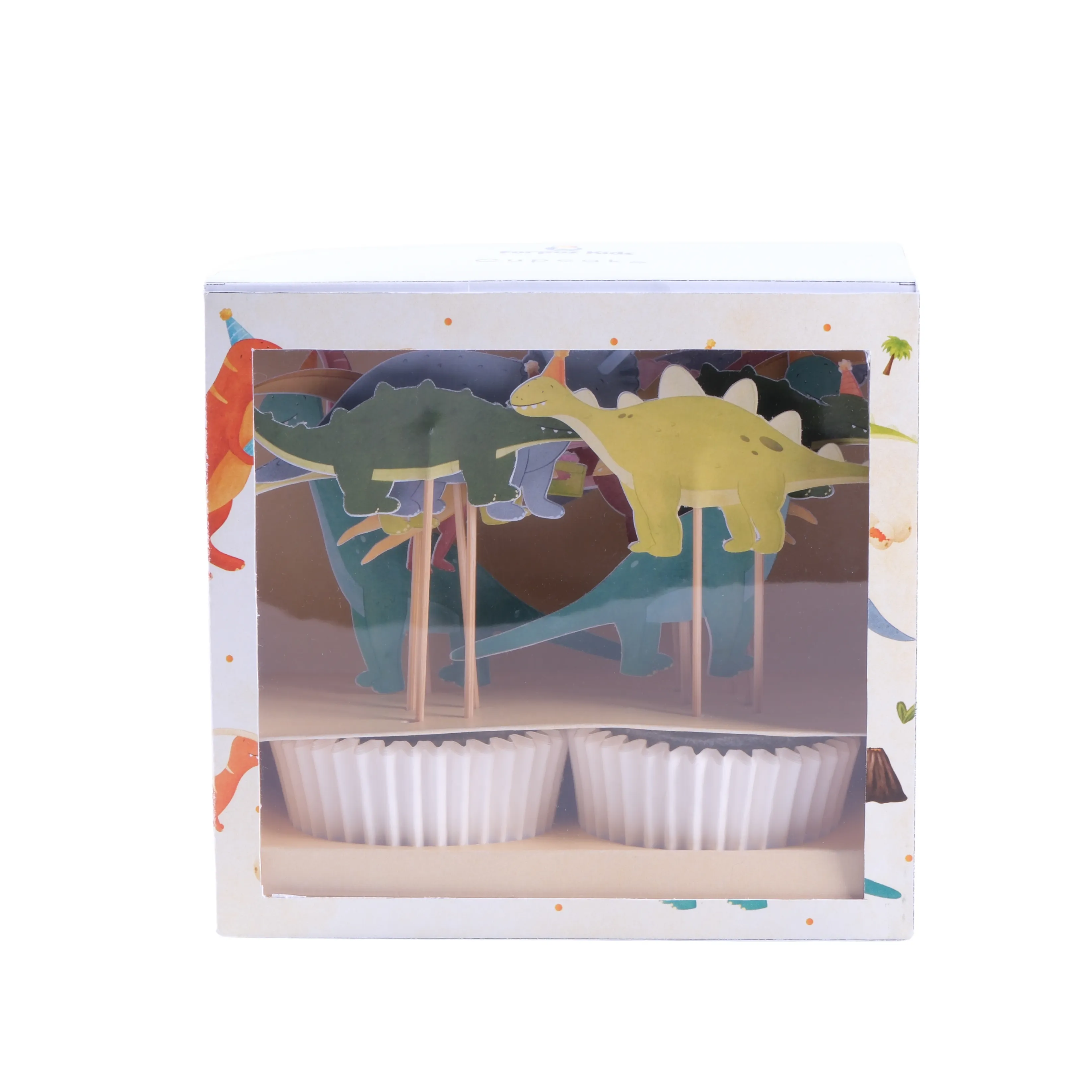 Dinozor Cupcake Seti - Dinosaur Cupcake Kit - 12'li