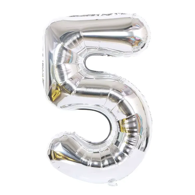 Forpus Kids - Gümüş 5 Rakam Balonu 100 cm (40”)