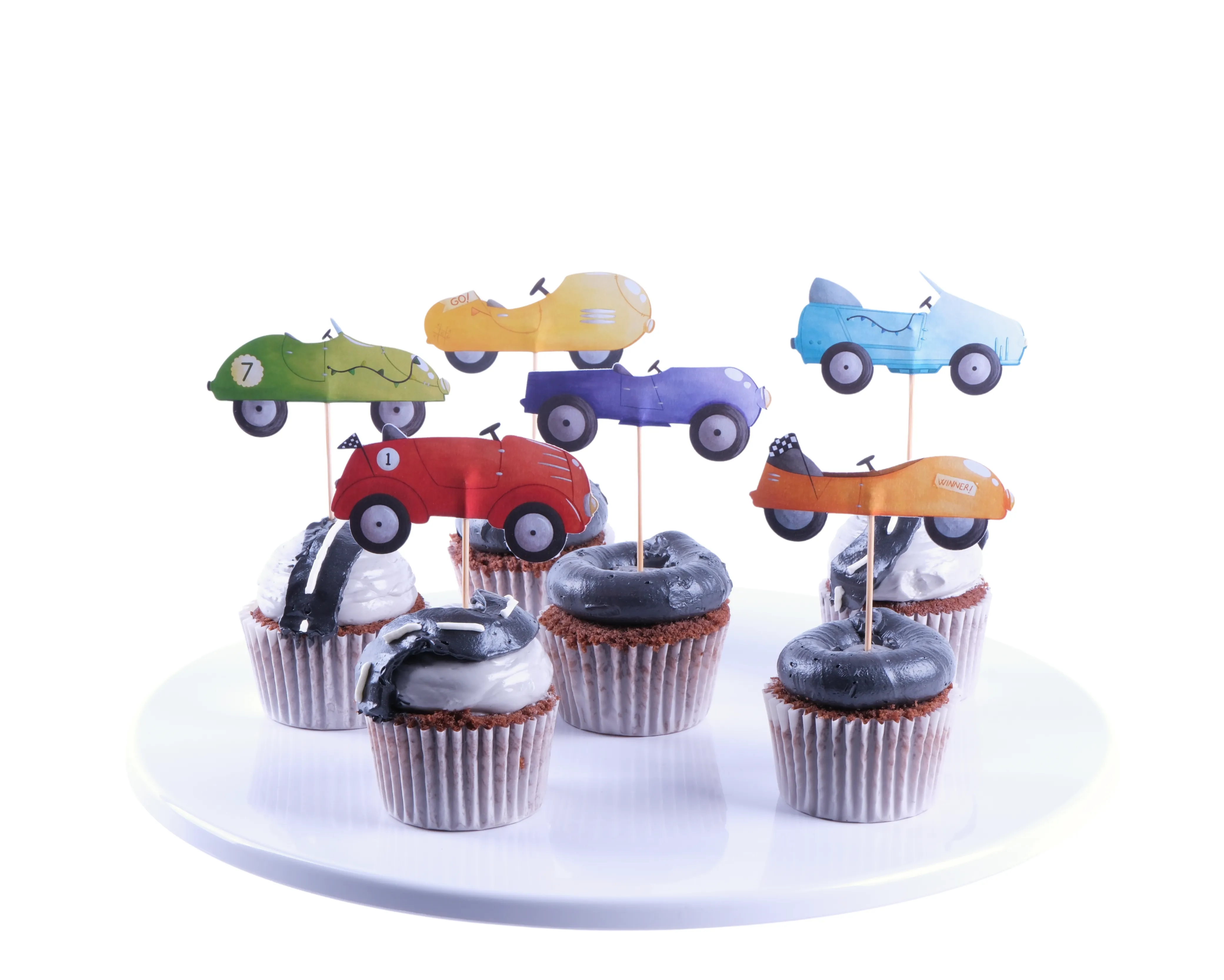 Arabalar Cupcake Seti - Cars Cupcake Kit - 12'li
