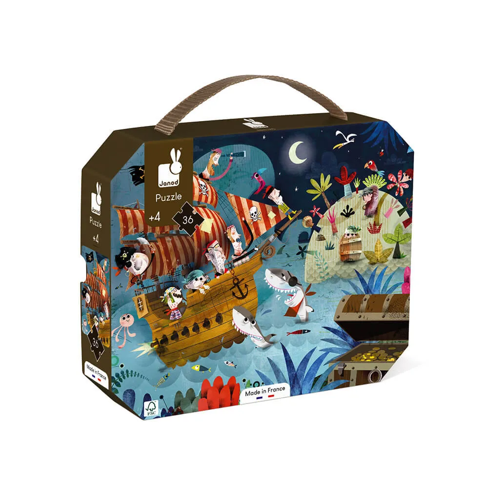 Janod - 36 Parça Çantalı Puzzle - Hazine Avı
