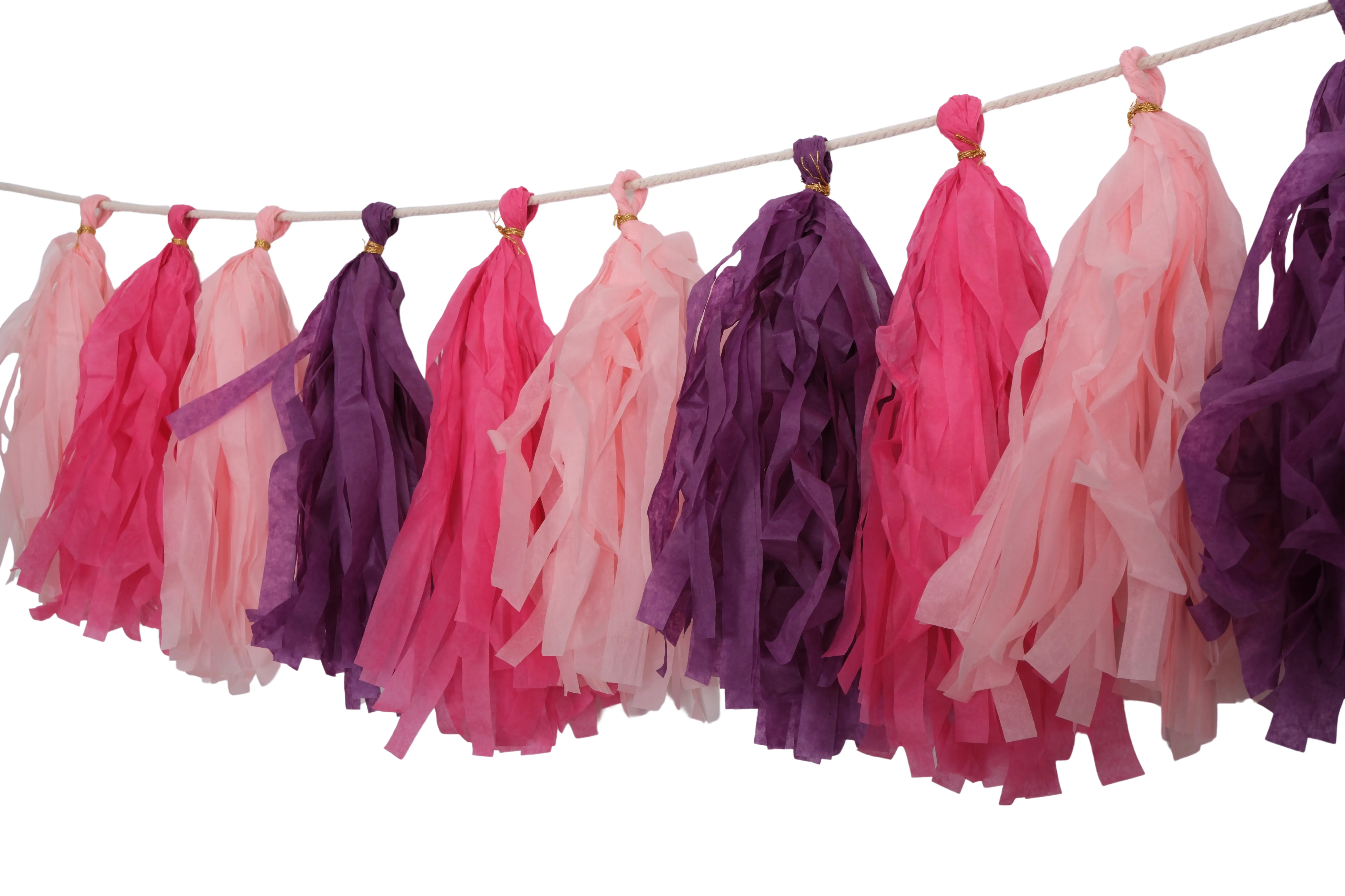 Pembe Püsküllü Asılan Süs - Pink Tassel Garland