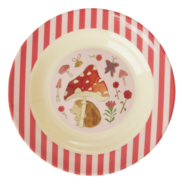 Rice - Melamin Çocuk Çukur Tabak - Pembe Mutlu Orman