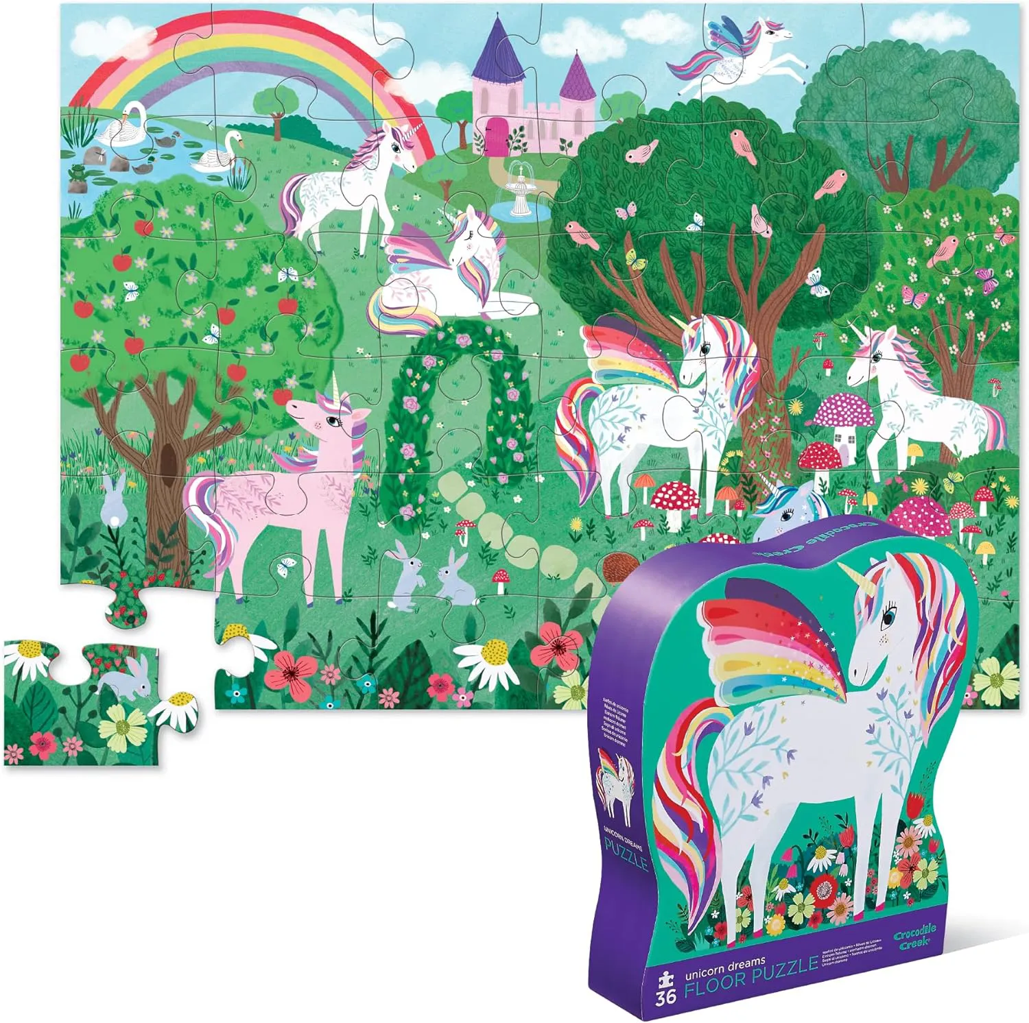 Crocodile Creek - Dekoratif Puzzle - 36 Parça - Unicorn