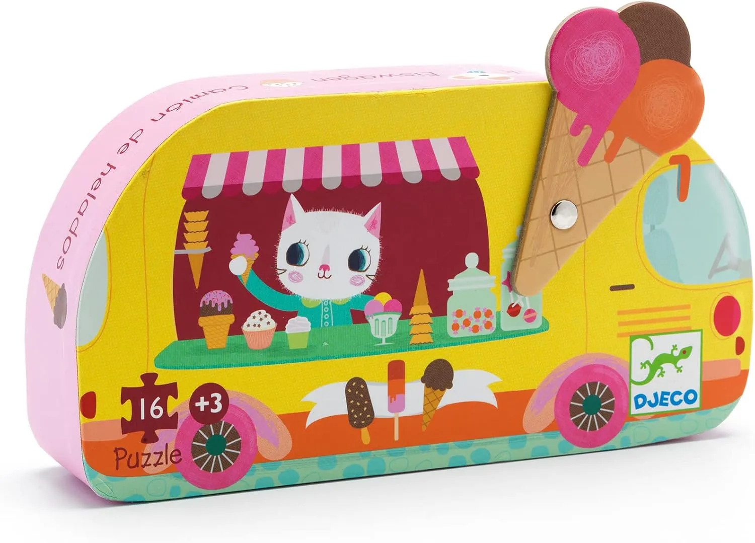 Djeco - Dekoratif Puzzle 16 Parça - Ice Cream Truck