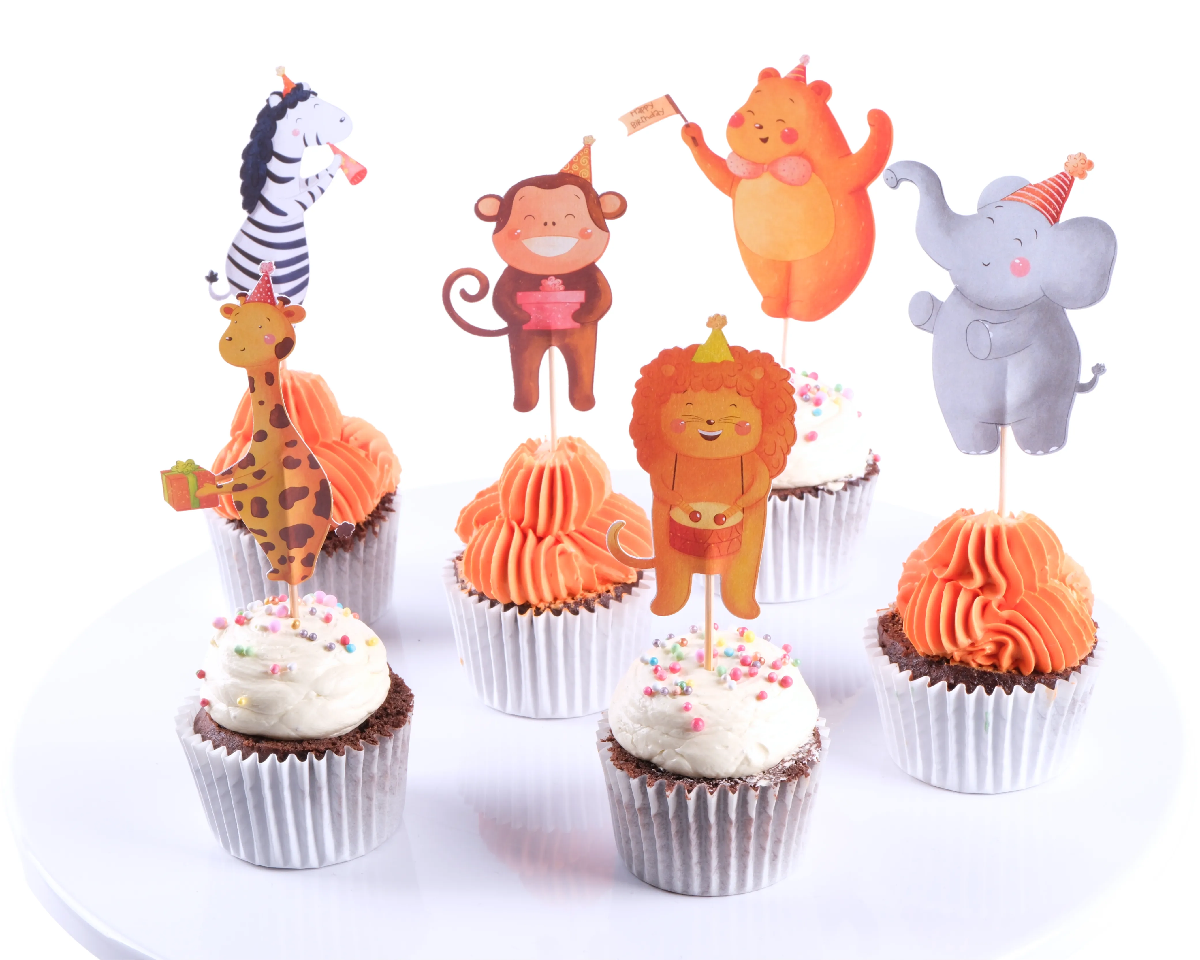 Hayvanlar Cupcake Seti - Animal Cupcake Kit - 12'li