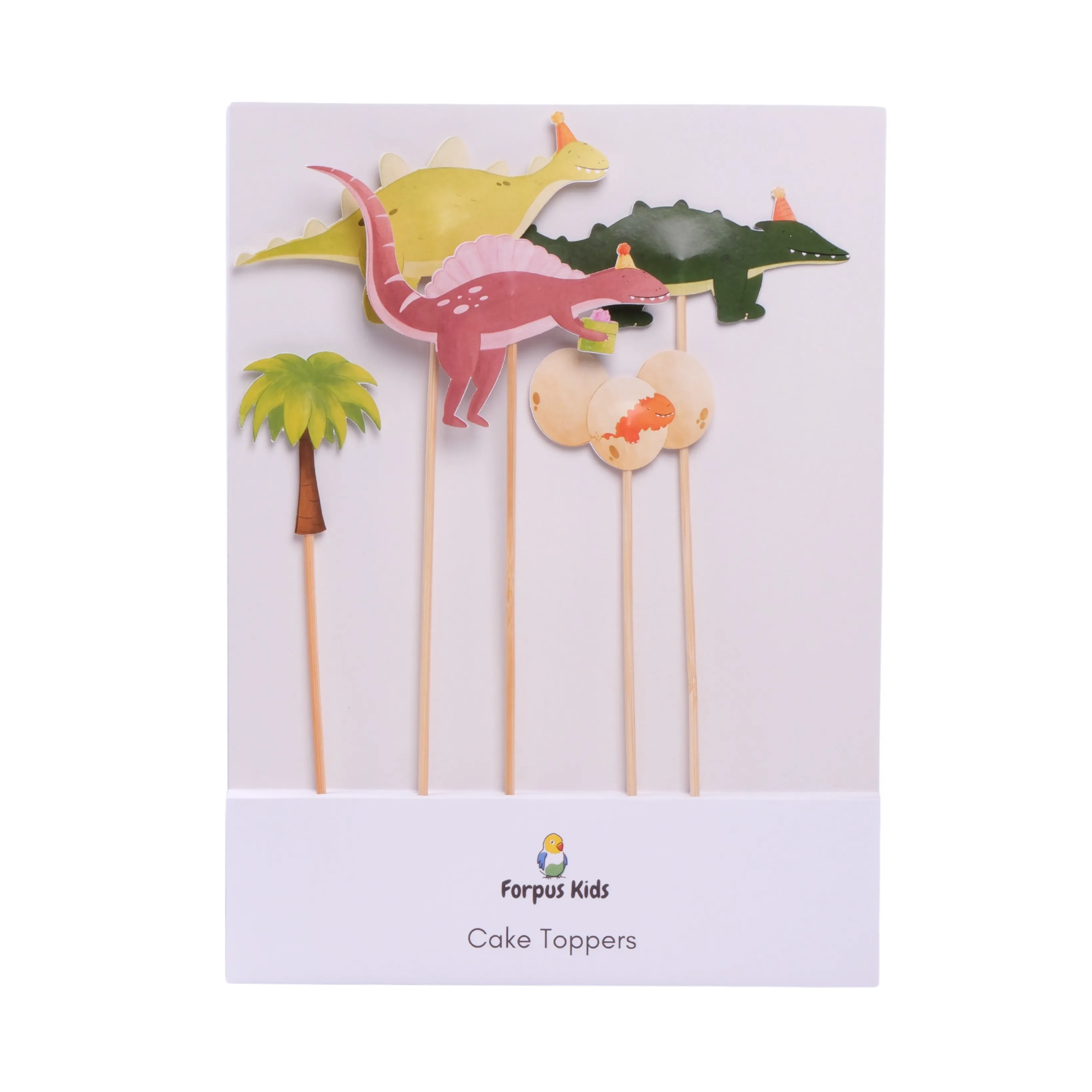 Dinozor Pasta Süsü Palmiye ve Yumurta - Dinosaur Cake Topper Palm and Egg
