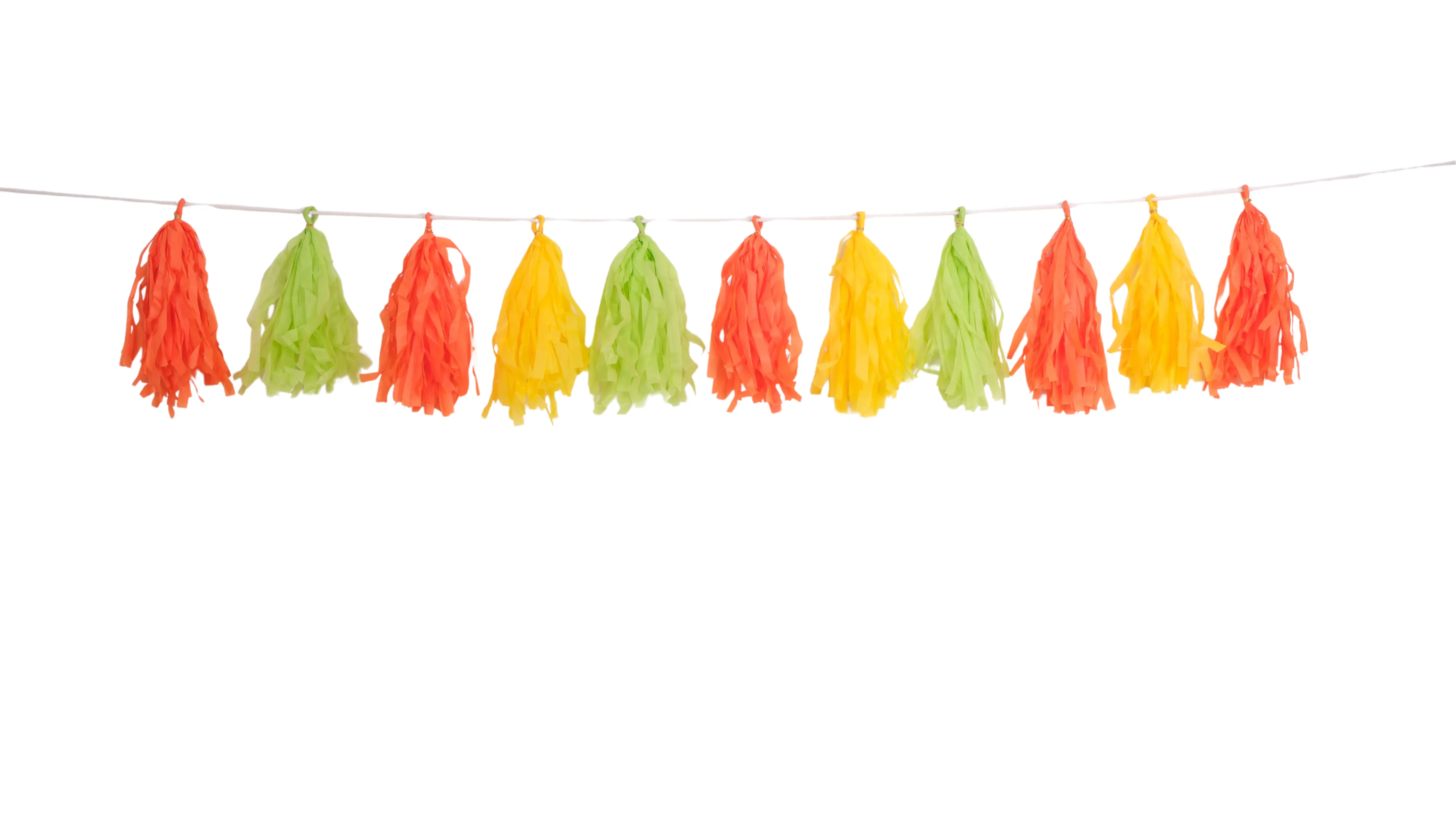 Turuncu Püsküllü Asılan Süs - Orange Tassel Garland