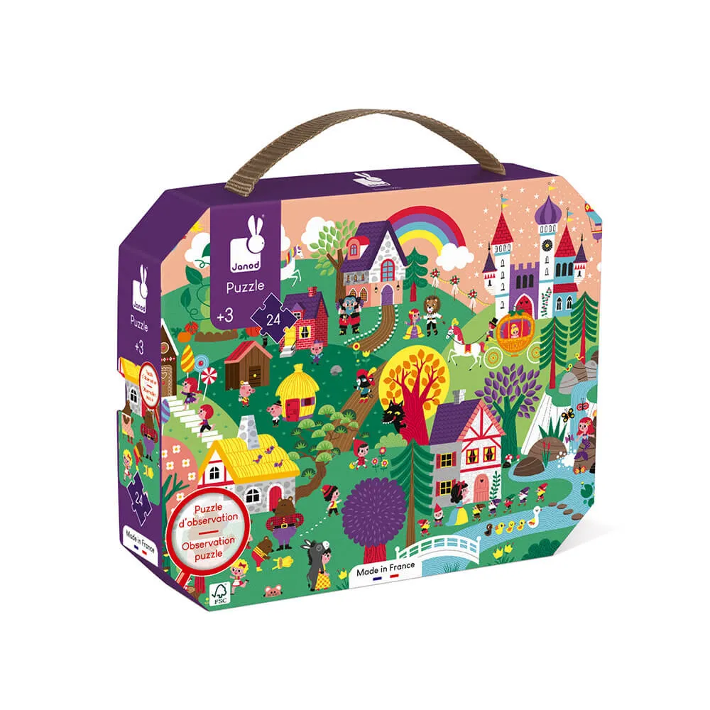 Janod - 24 Parça Çantalı Puzzle ve Bulmaca - Masal