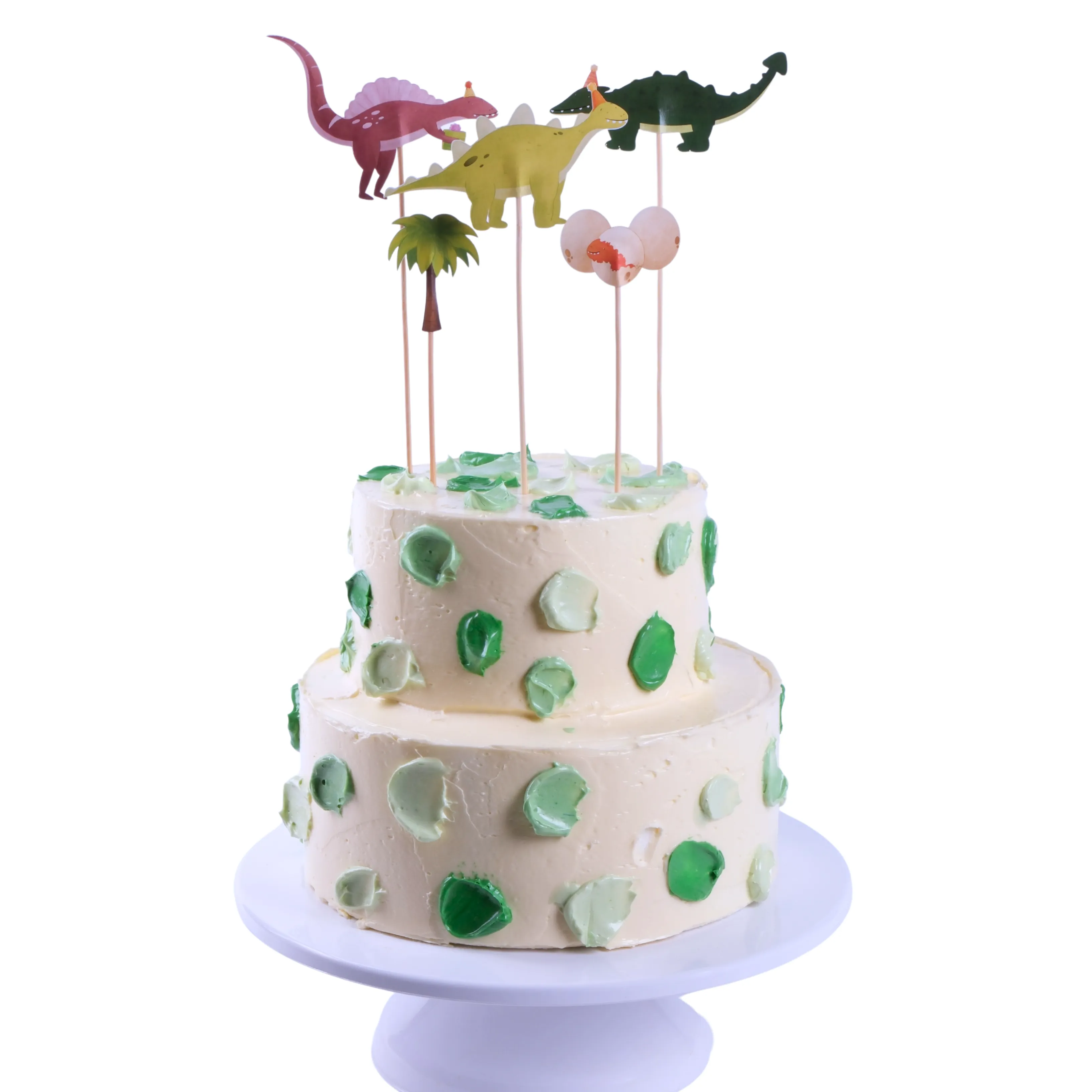 Dinozor Pasta Süsü Palmiye ve Yumurta - Dinosaur Cake Topper Palm and Egg
