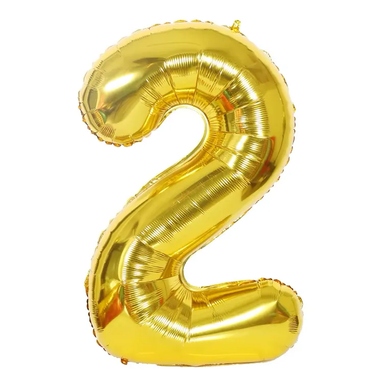 Forpus Kids - Altın 2 Rakam Balonu 100 cm (40”)
