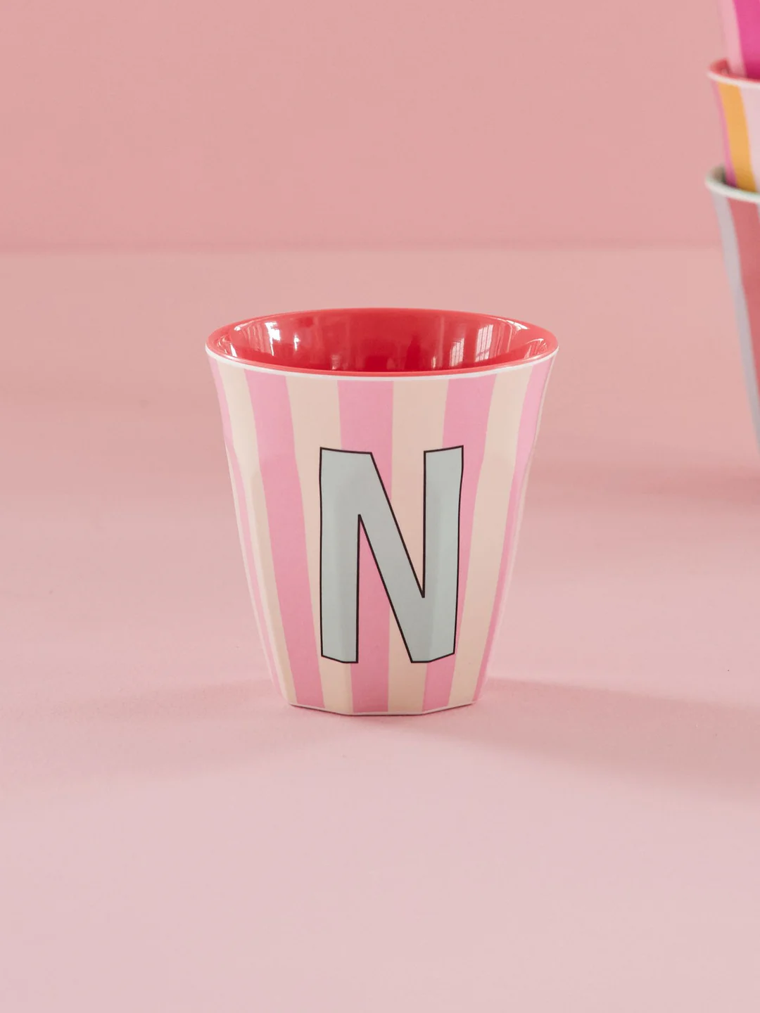 Rice - Melamin Çizgili Bardak - Pembe N