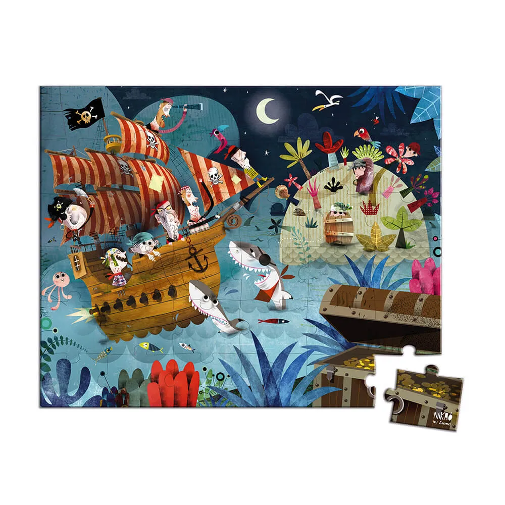 Janod - 36 Parça Çantalı Puzzle - Hazine Avı