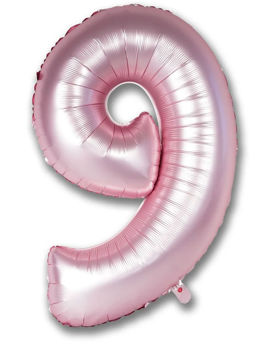 Forpus Kids - Krom Açık Pembe 9 Rakam Balonu 100 cm (40”)