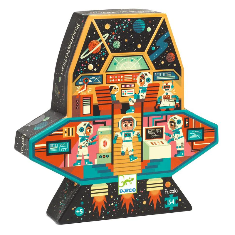Djeco - Dekoratif Puzzle - 54 Parça - Space Station