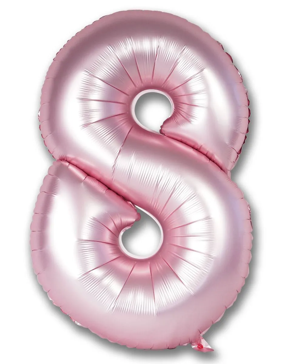 Forpus Kids - Krom Açık Pembe 8 Rakam Balonu 100 cm (40”)
