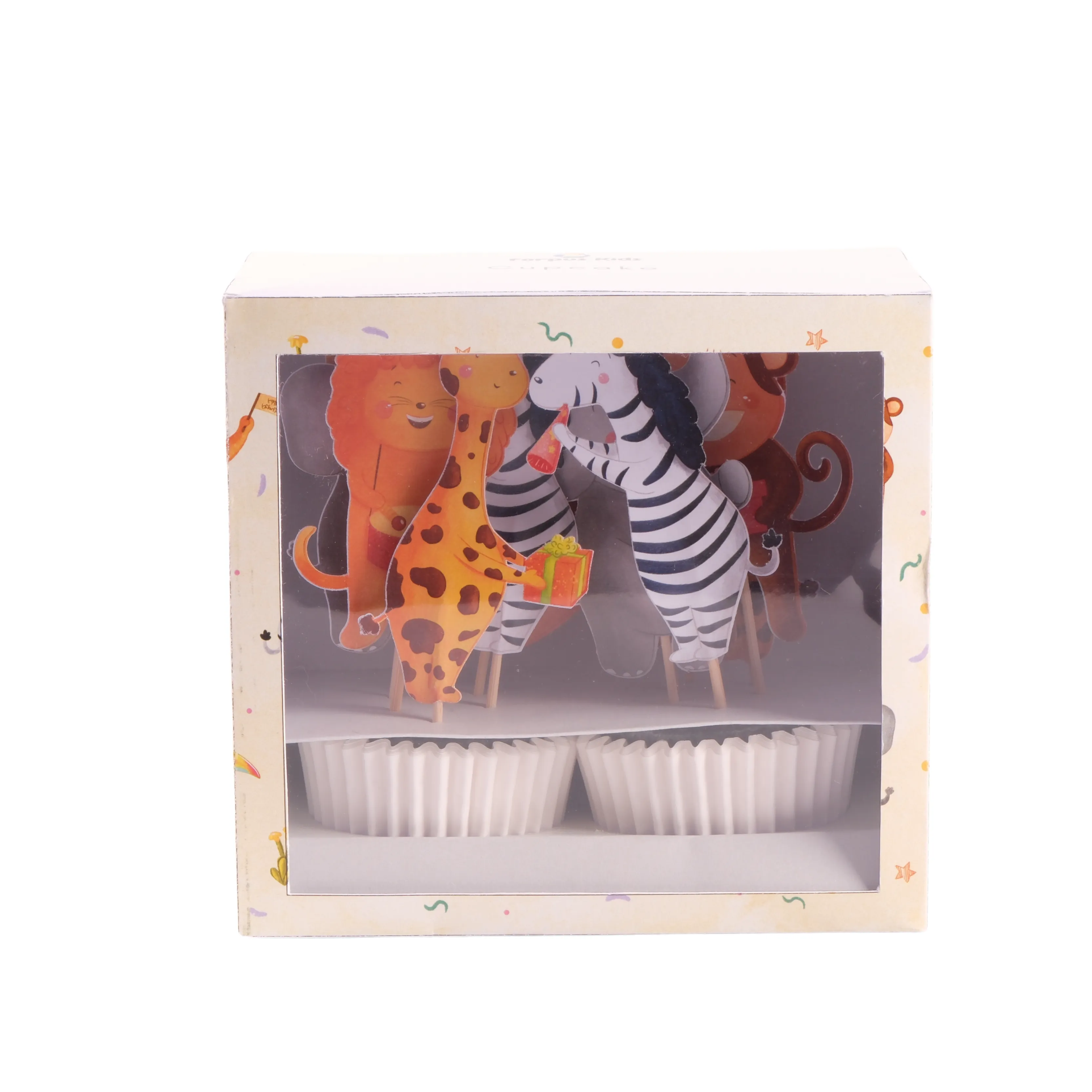Hayvanlar Cupcake Seti - Animal Cupcake Kit - 12'li