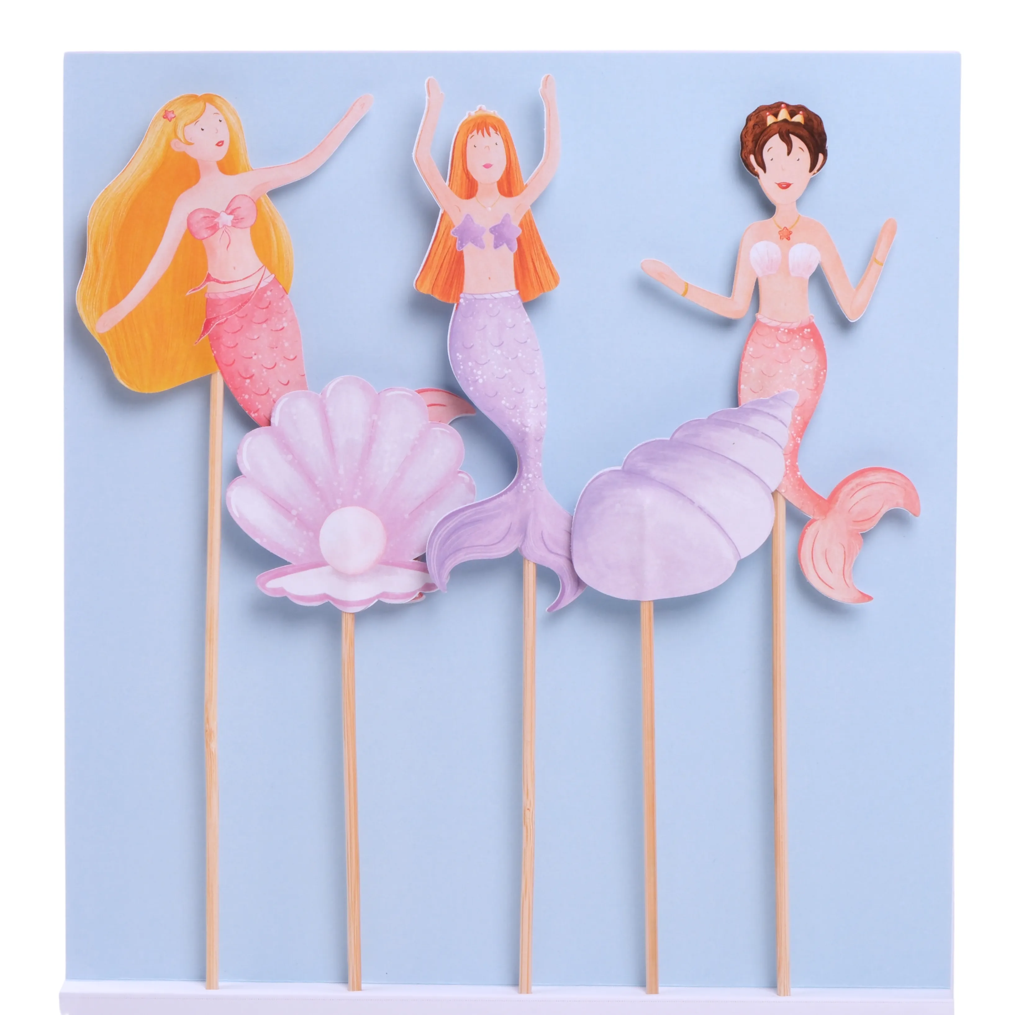 Deniz Kızı Pasta Süsü İstiridye ve Deniz Kabuğu - Mermaid Cake Topper Oysters and Shells
