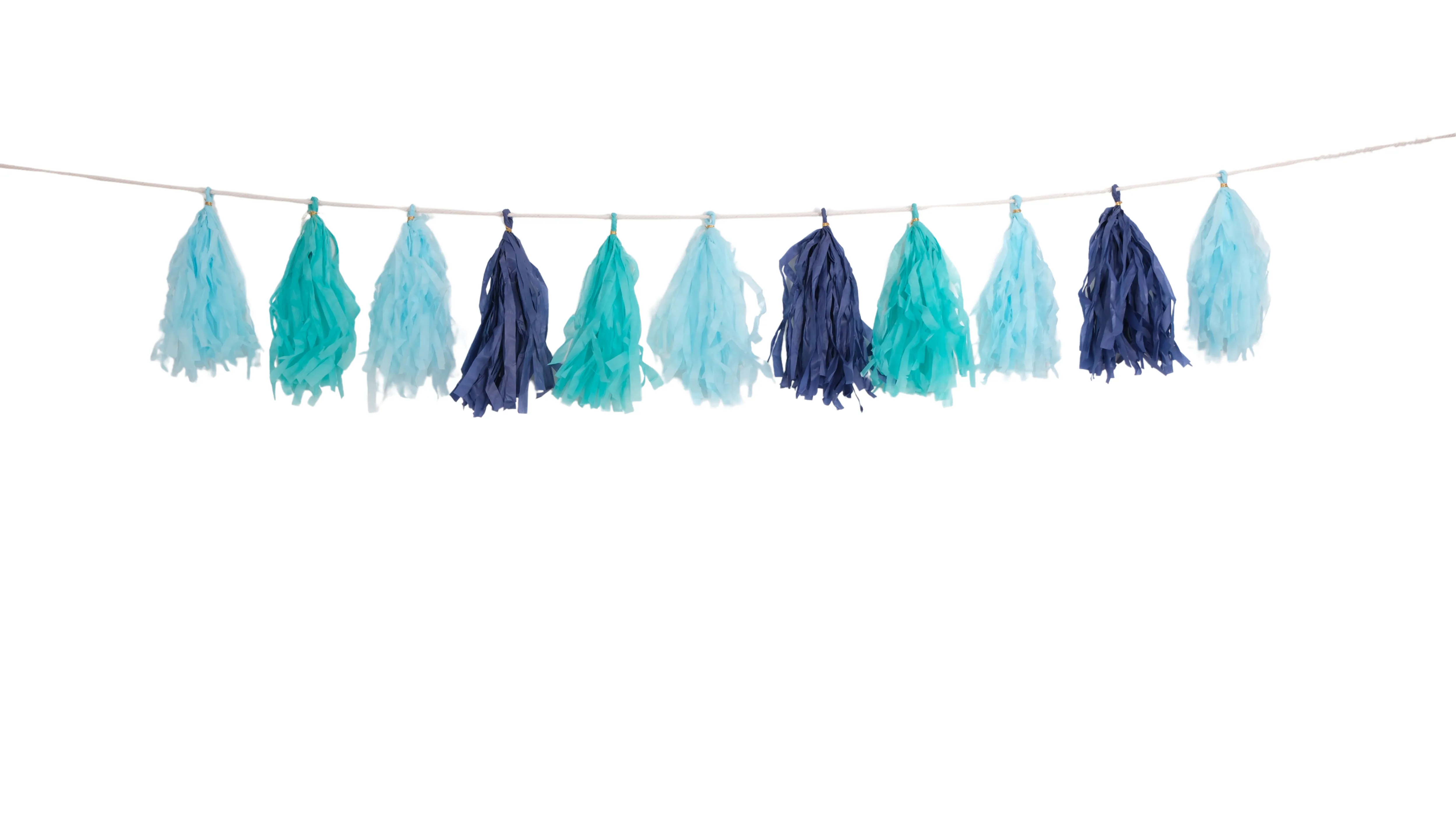 Mavi Püsküllü Asılan Süs - Blue Tassel Garland