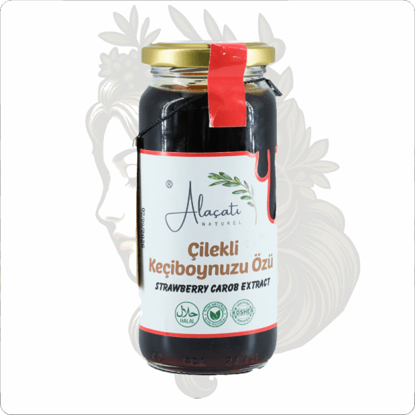ALAÇATI NATUREL ÇİLEKLİ KEÇİBOYNUZU ÖZÜ 300 GR