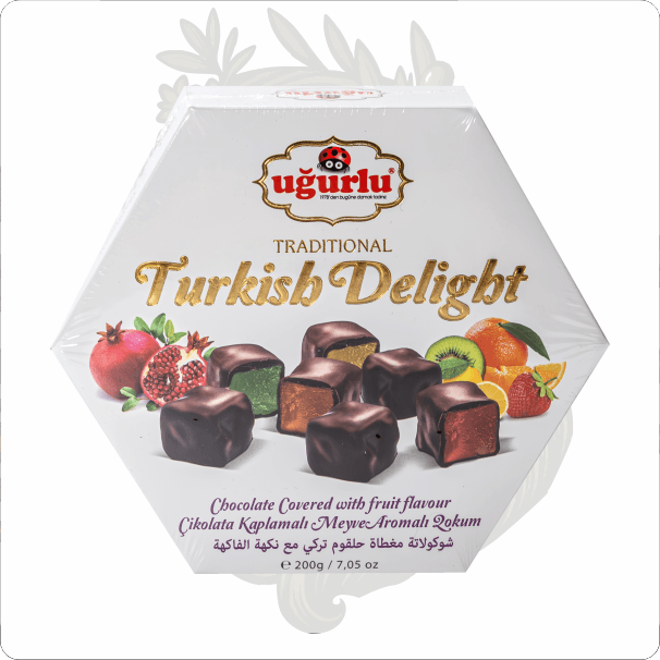UĞURLU ALTIGEN ÇİKOLATA KAPLAMALI MEYVE AROMALI LOKUM 250 GR