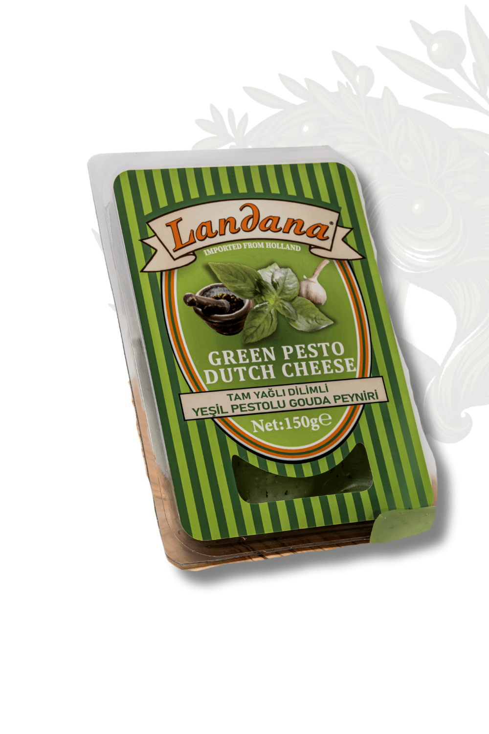 İTHAL LANDANA YEŞİL PESTO SOSLU GOUDA PEYNİRİ 150 GR