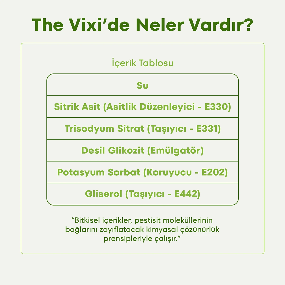 The Vixi Meyve & Sebze Yıkama Solüsyonu