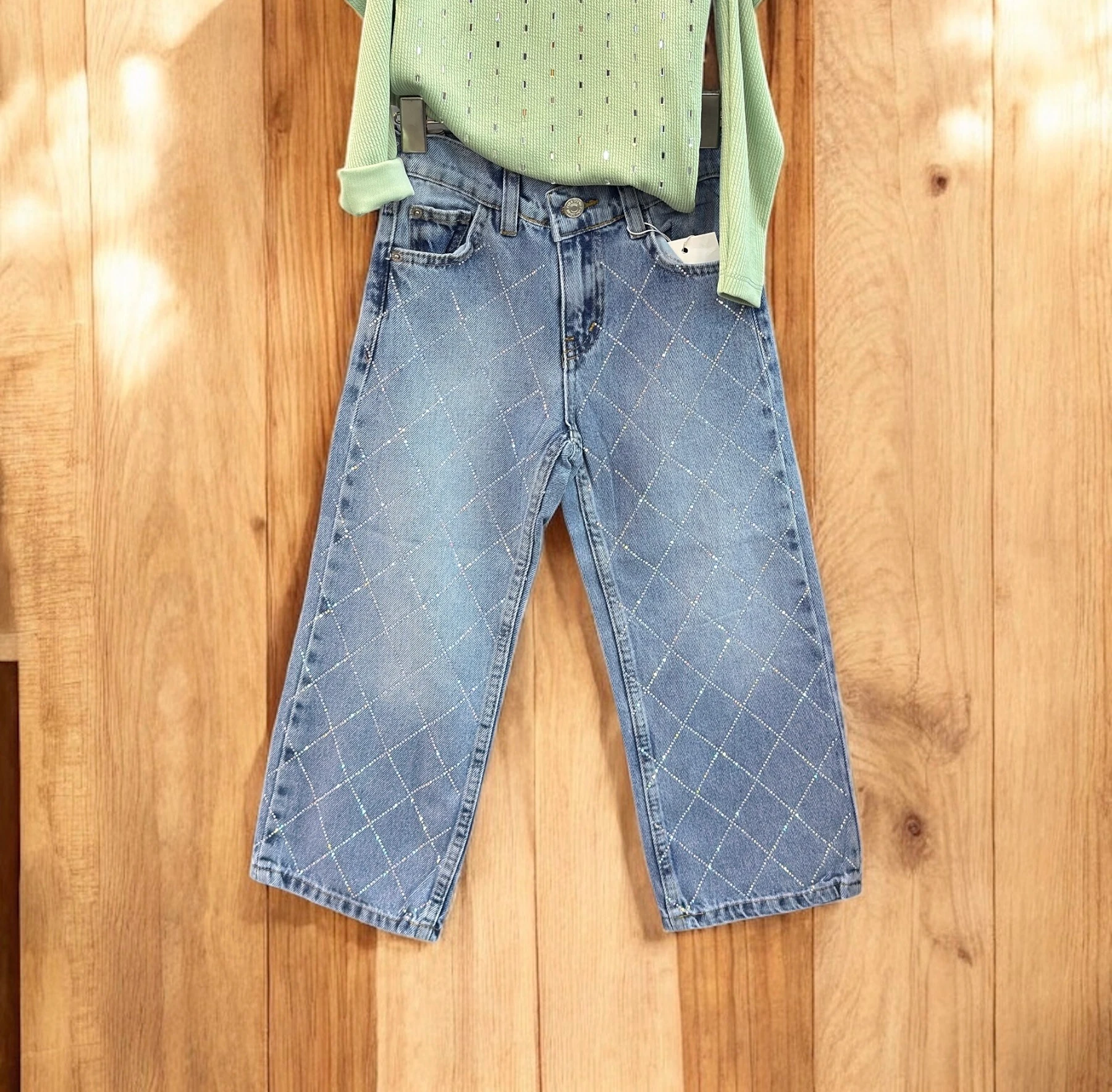 Taşlı palonzo  kot pantolon 5/12 yaş