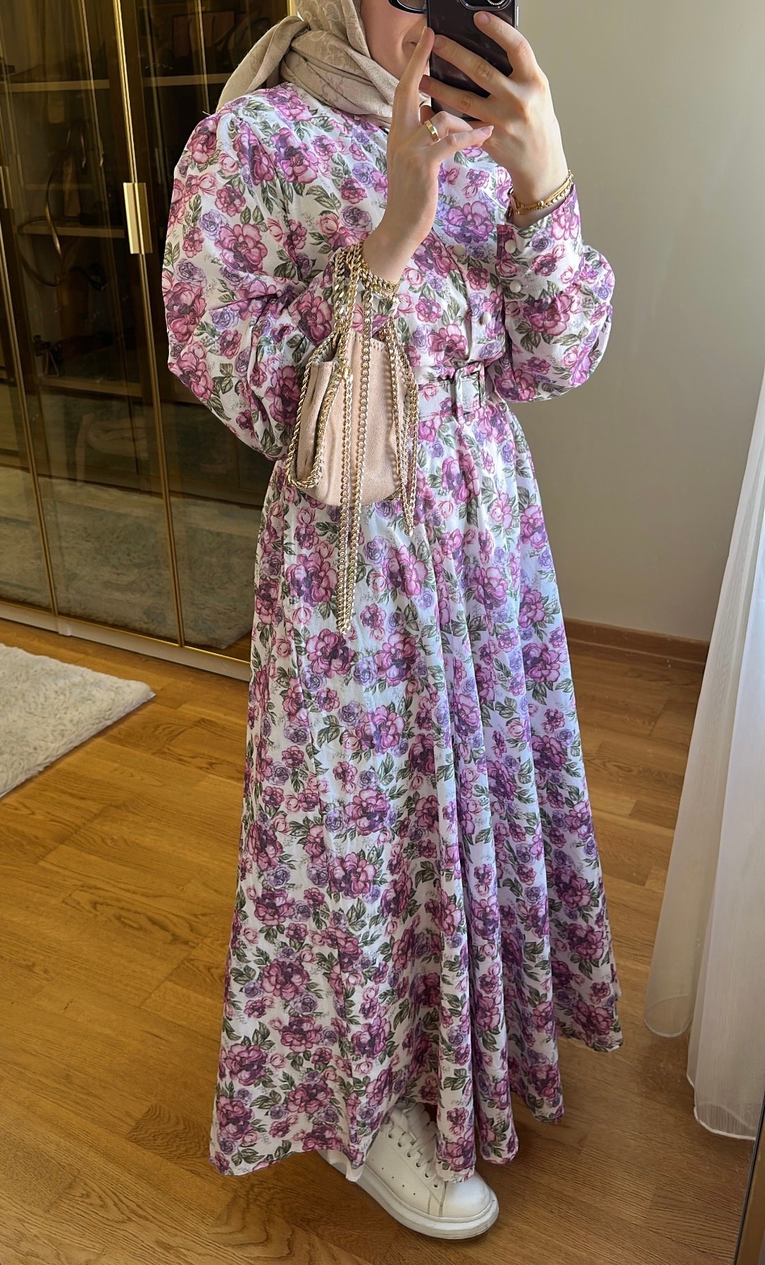 Royal Çiçek Desen Elbise