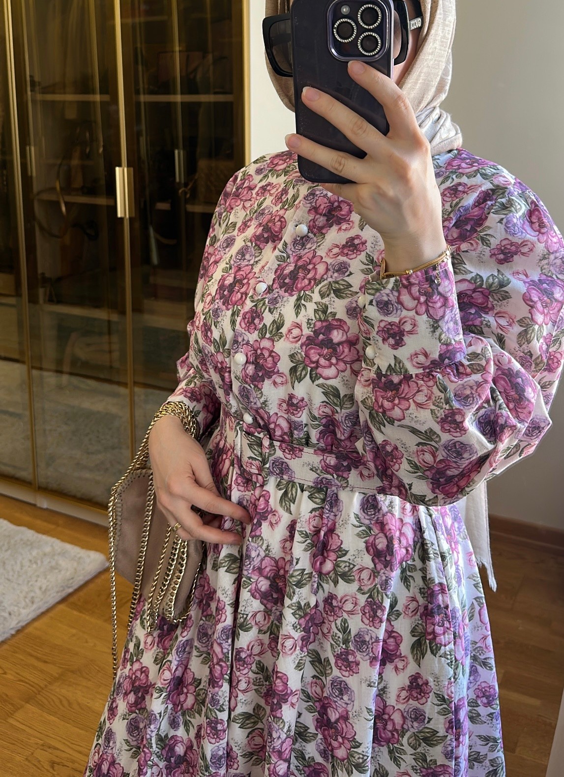 Royal Çiçek Desen Elbise