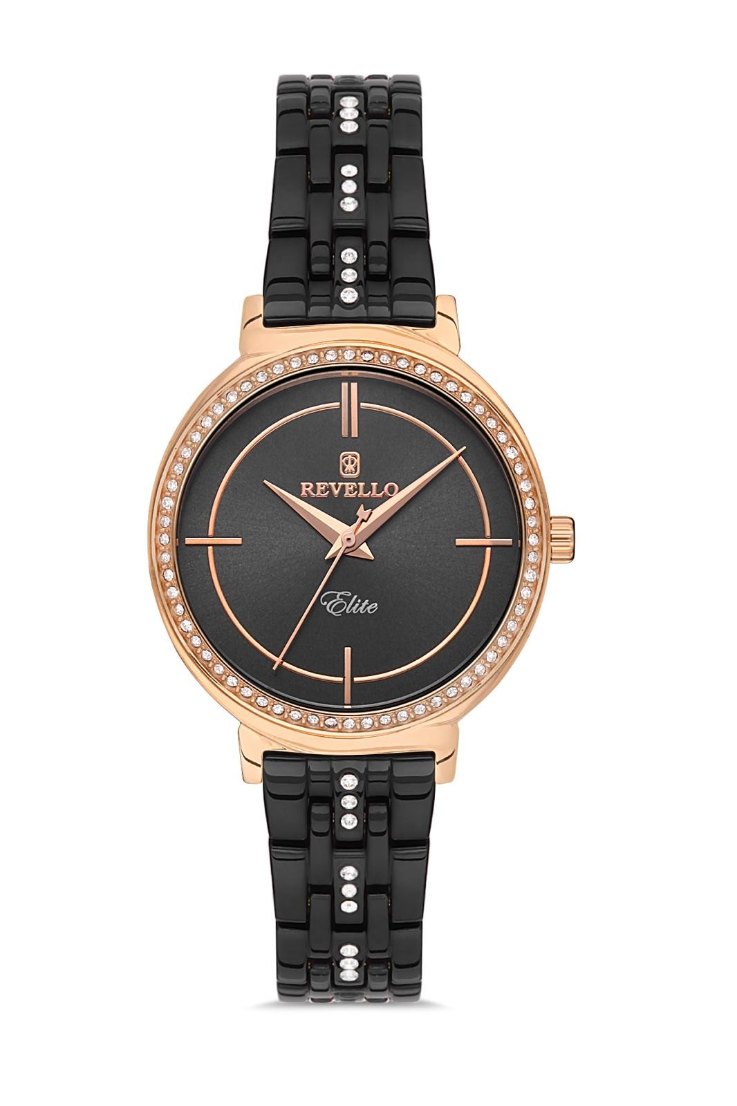Revello Rose Gold Siyah Kadın Saati 