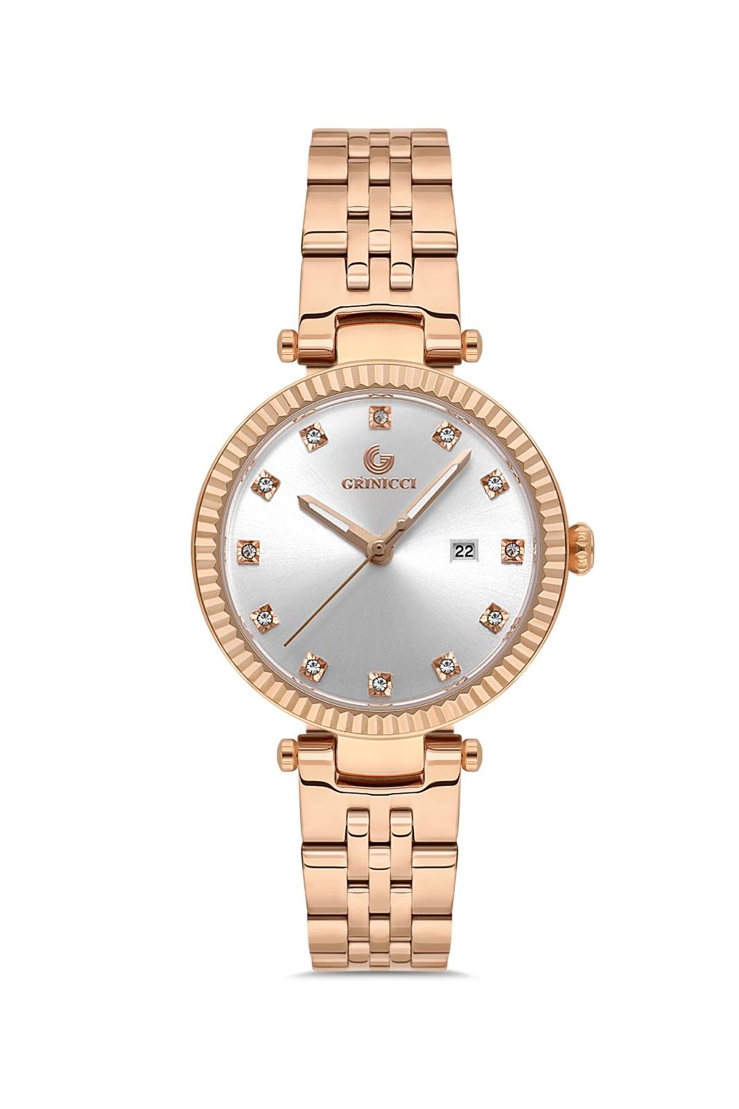 Grinicci Rose Gold Taşlı Kadın Saat