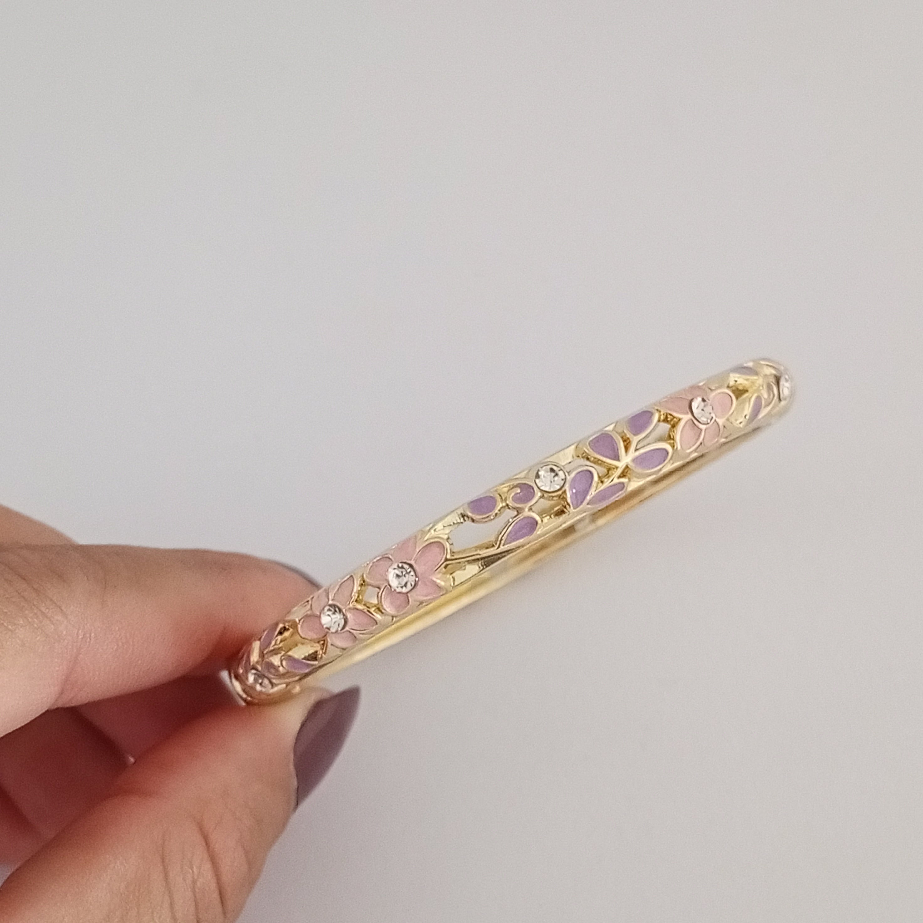 Pirinç Gold Zirkon Taşlı Mineli Kelepçe Bileklik 