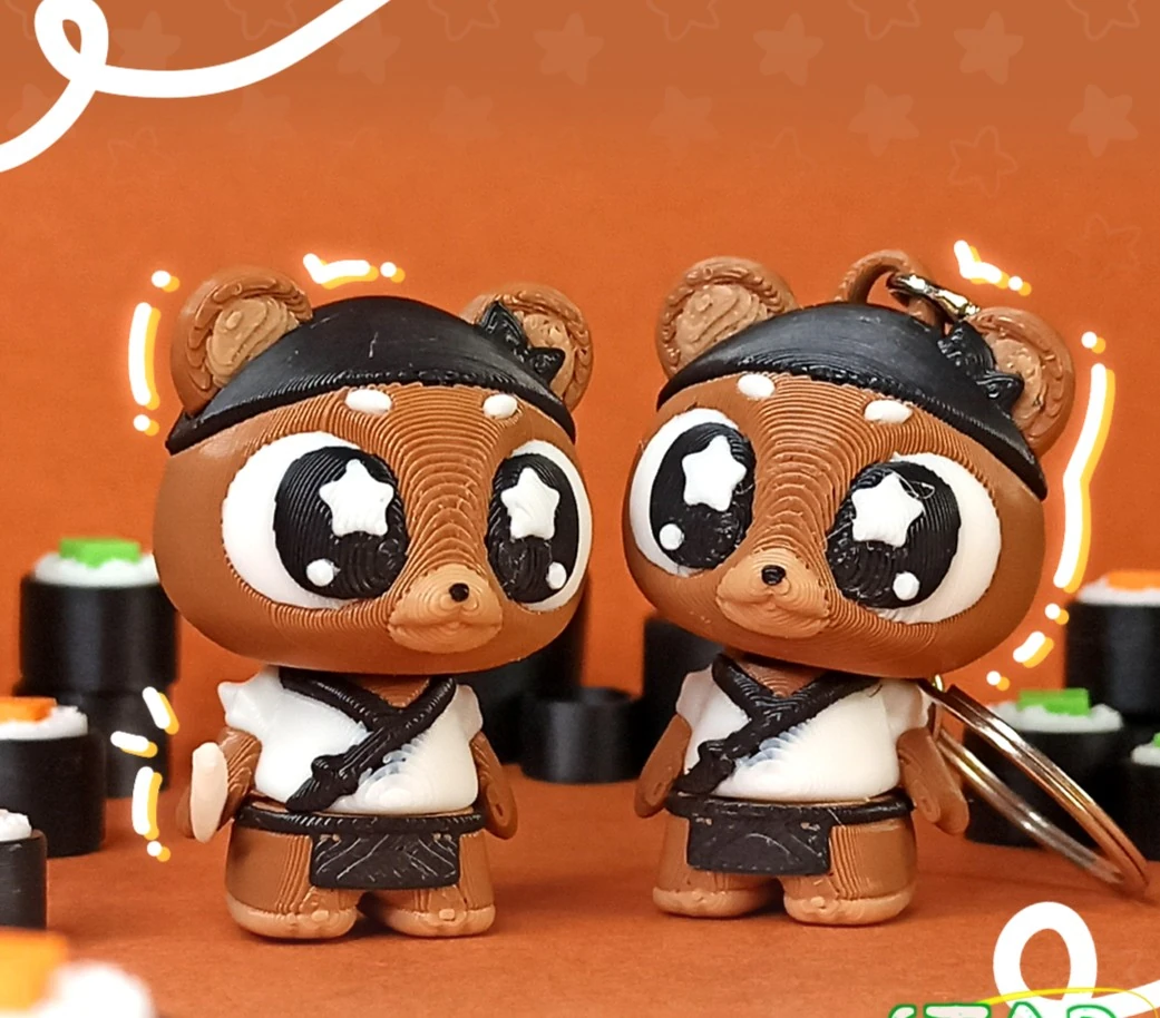 Hareketli Şef Ayı Anahtarlık