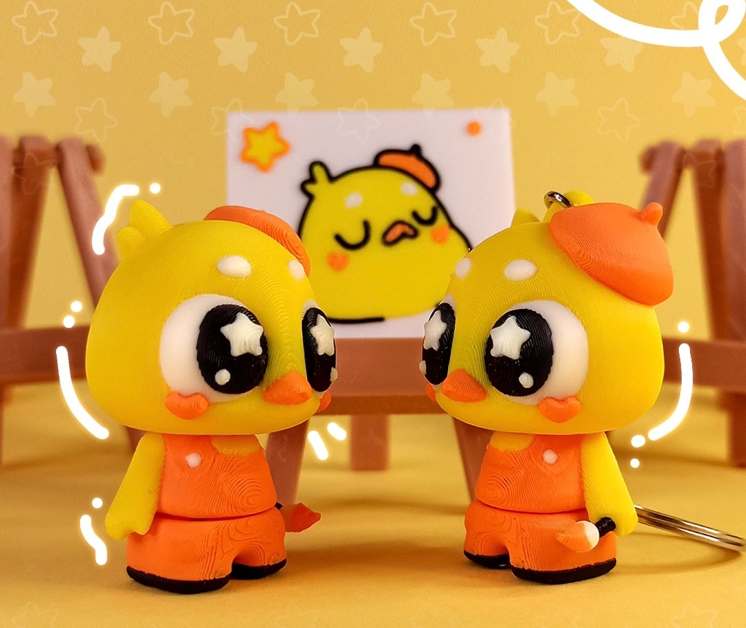 Hareketli Ressam Ördek Anahtarlık