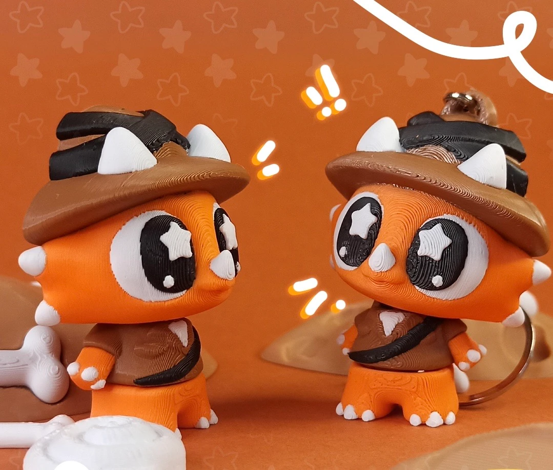 Hareketli Arkeolog Triceratops Anahtarlık