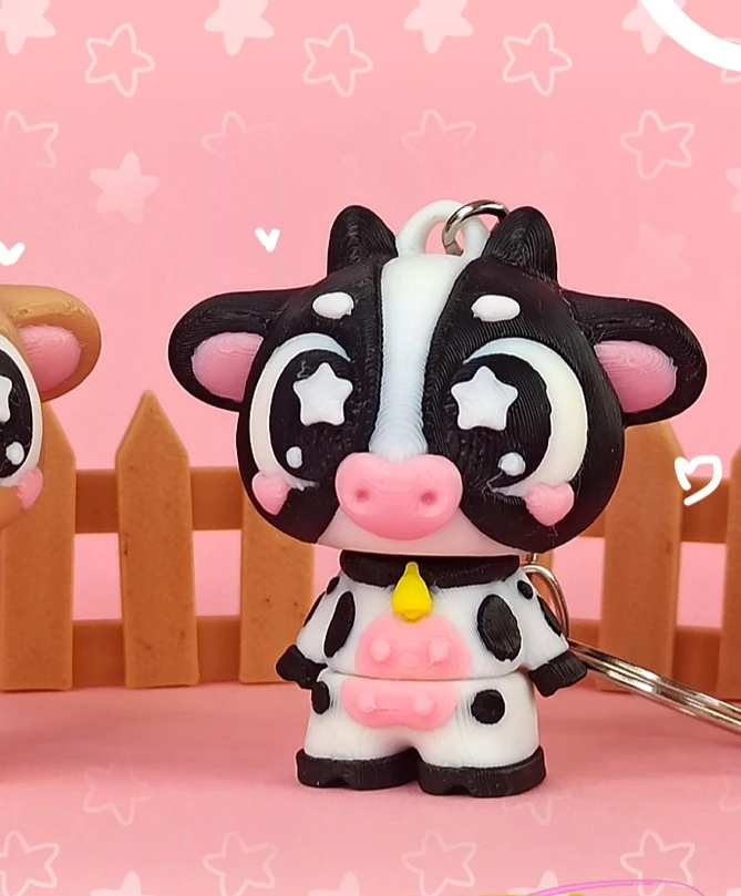 Hareketli İnek Anahtarlık (siyah-beyaz)