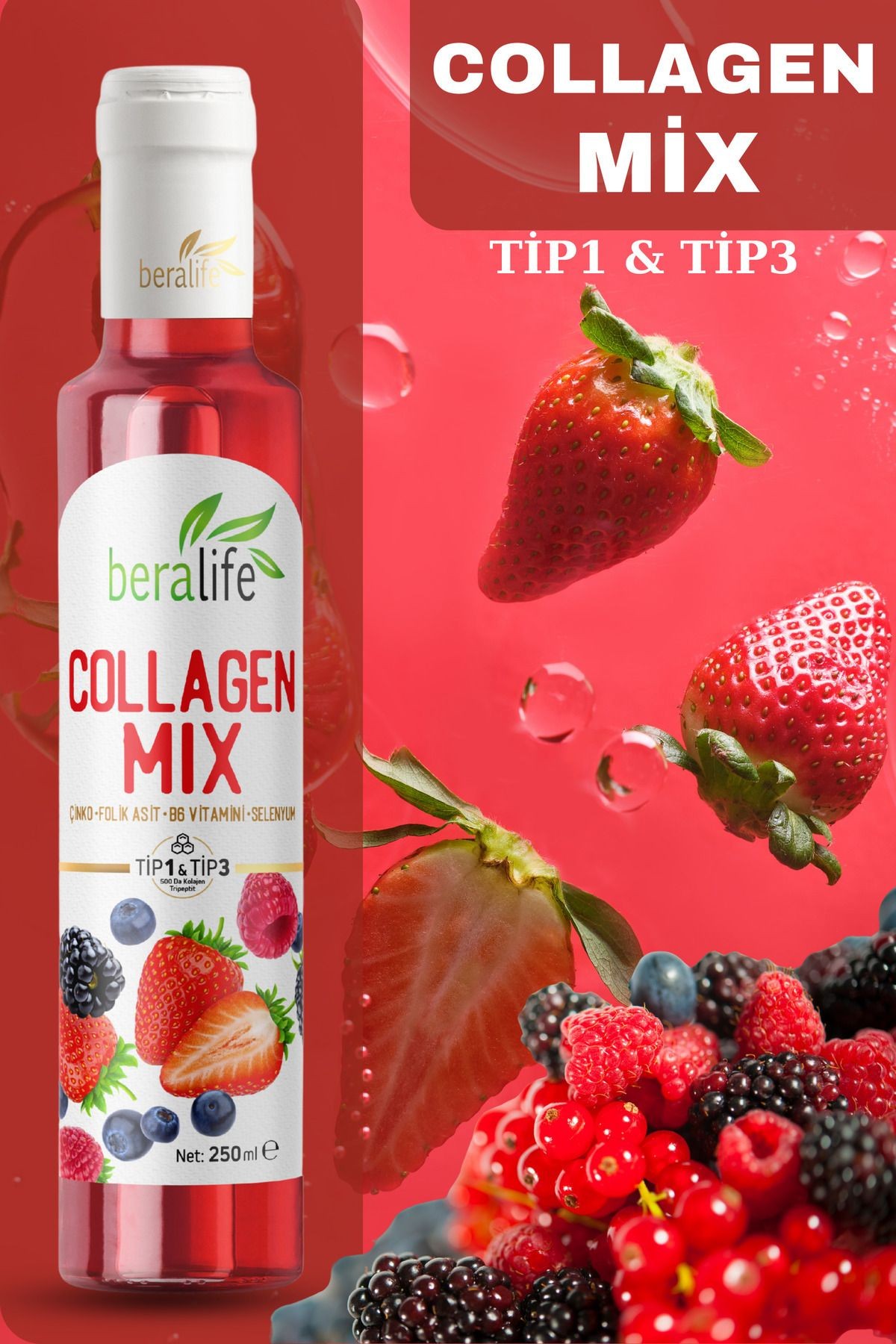 Collagen Mix-Doğal Kolajenli İçecek Tip 1-Tip 3 Kolajen