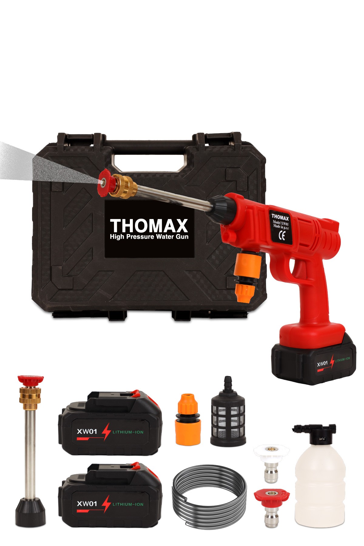 Thomax Şarjlı Ve Yüksek Basınçlı Oto Yıkama Makinesi Ve Sulama Tabancası Bahçe Yıkama Makinesi