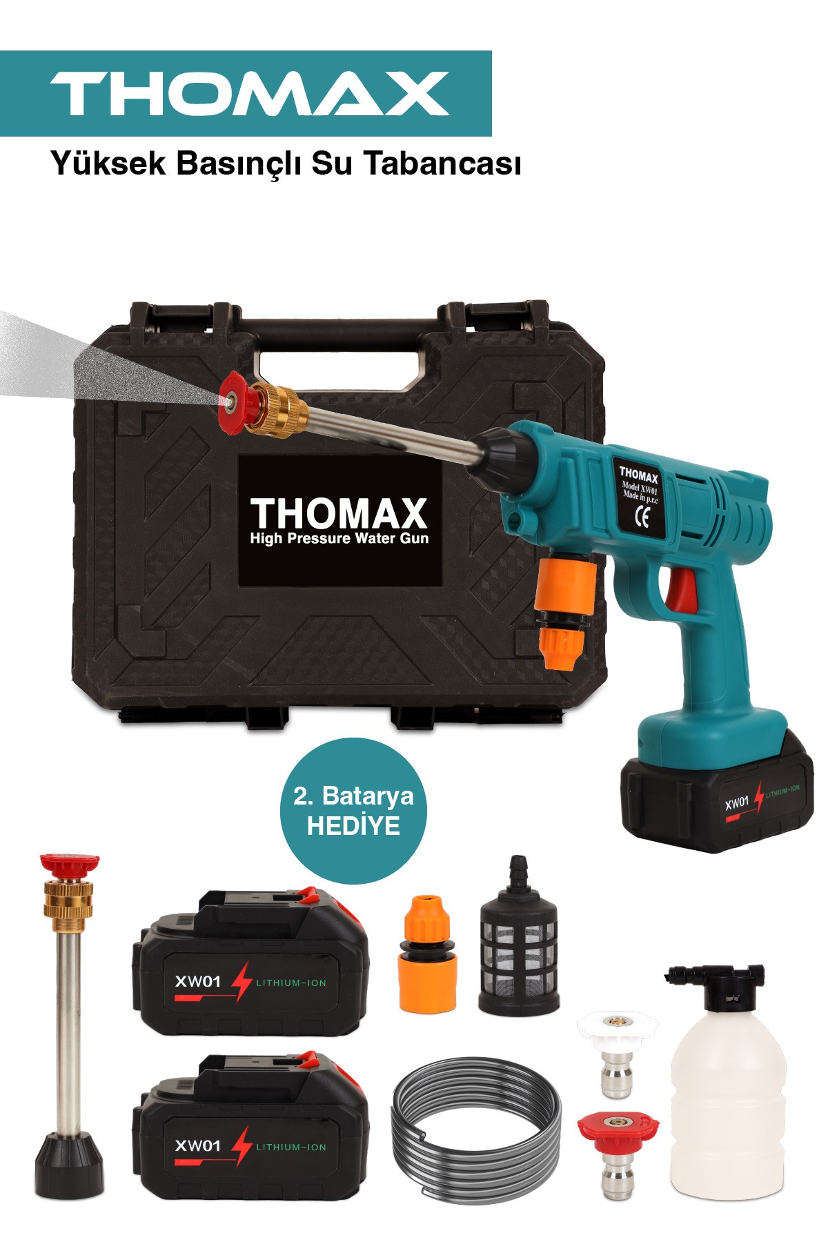 Thomax Siyah Araç Yıkama Makinesi Ve Oto Yıkama Tabancası