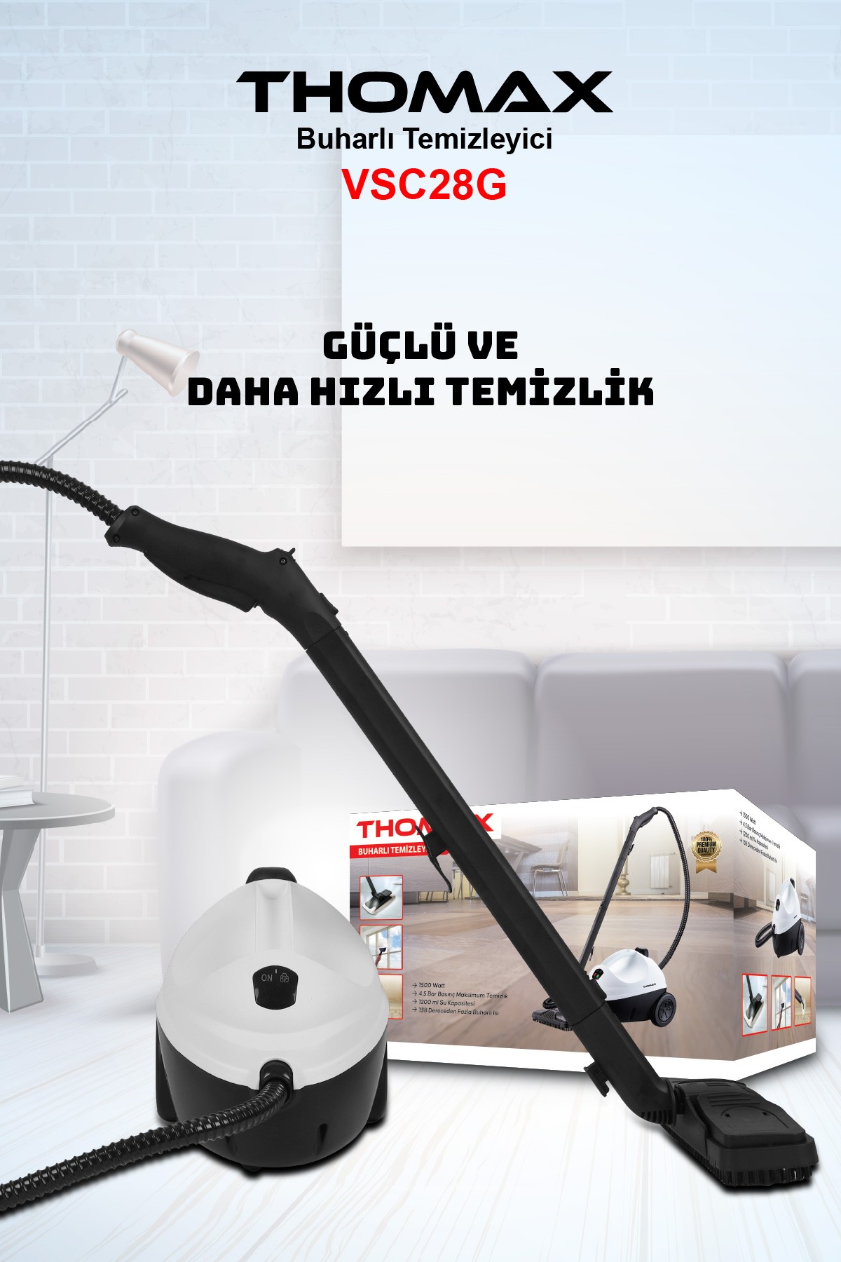 Thomax Vsc28g Çok Fonksiyonlu Buharlı Temizleyici Buharlı Temizlik Makinesi
