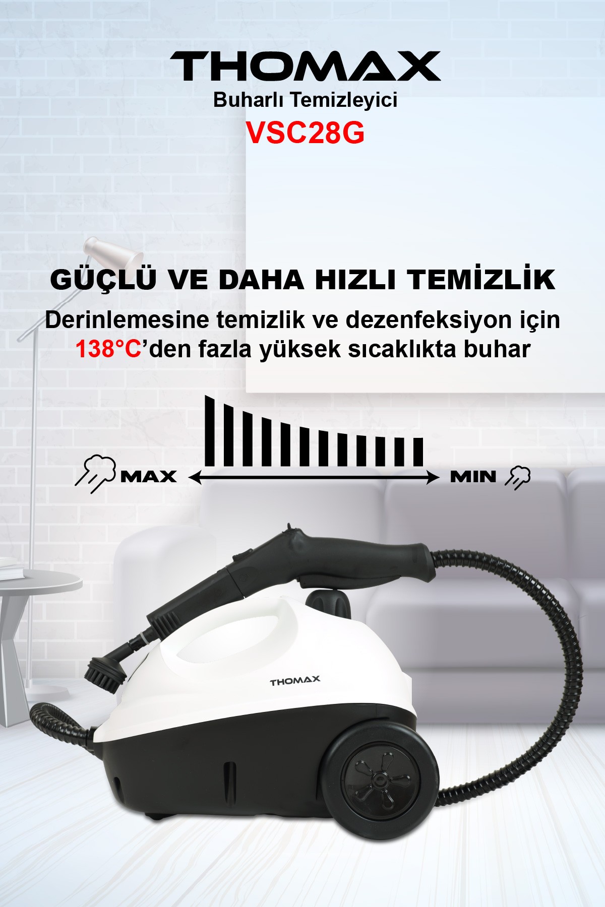 Thomax Vsc28g Çok Fonksiyonlu Buharlı Temizleyici Buharlı Temizlik Makinesi
