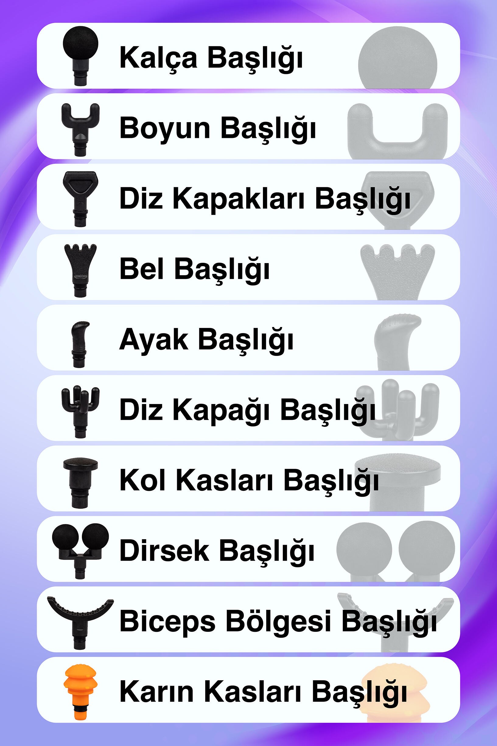 Thomax Masaj Tabancası 10 Başlıklı Profesyonel Masaj Aleti