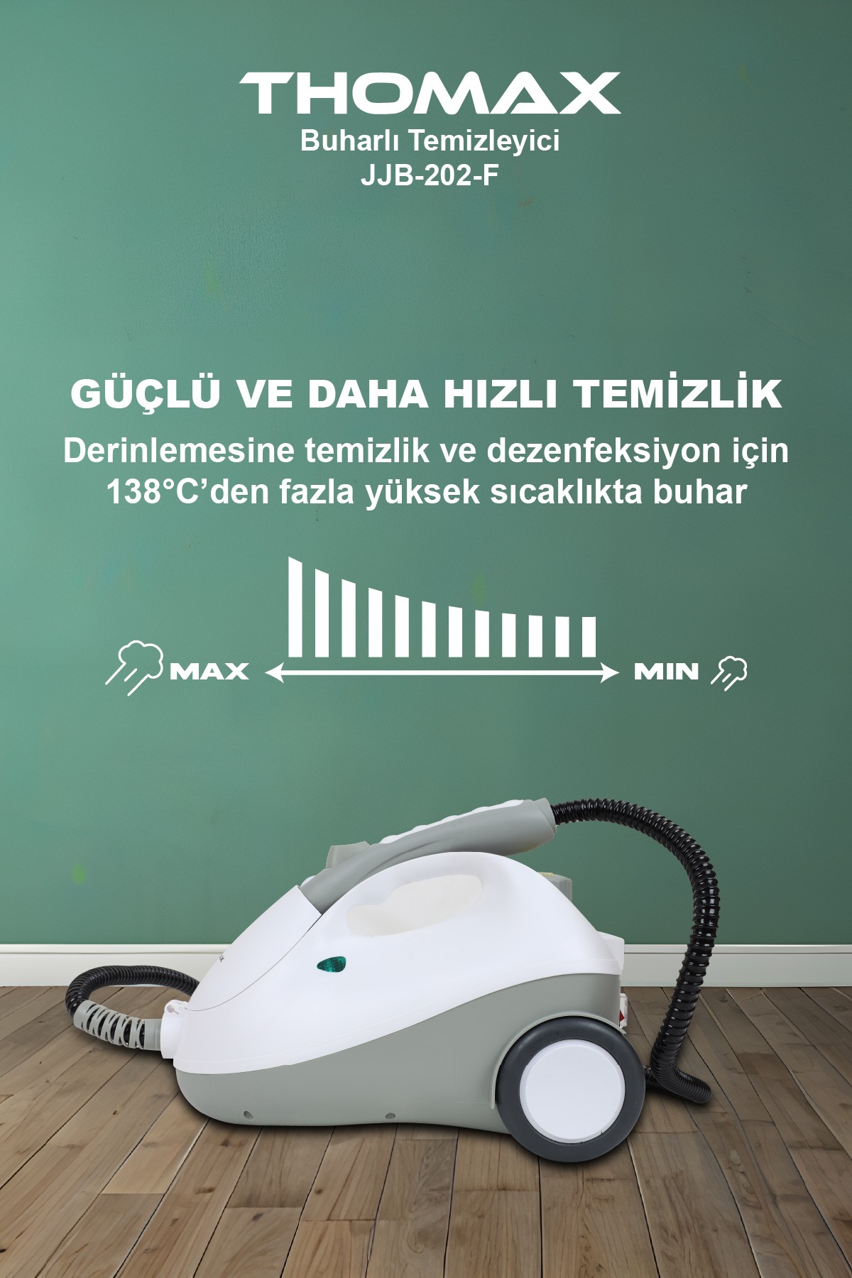 Thomax Çok Fonksiyonlu Buharlı Temizleyici Buharlı Temizlik 2000 Watt 1.9lt