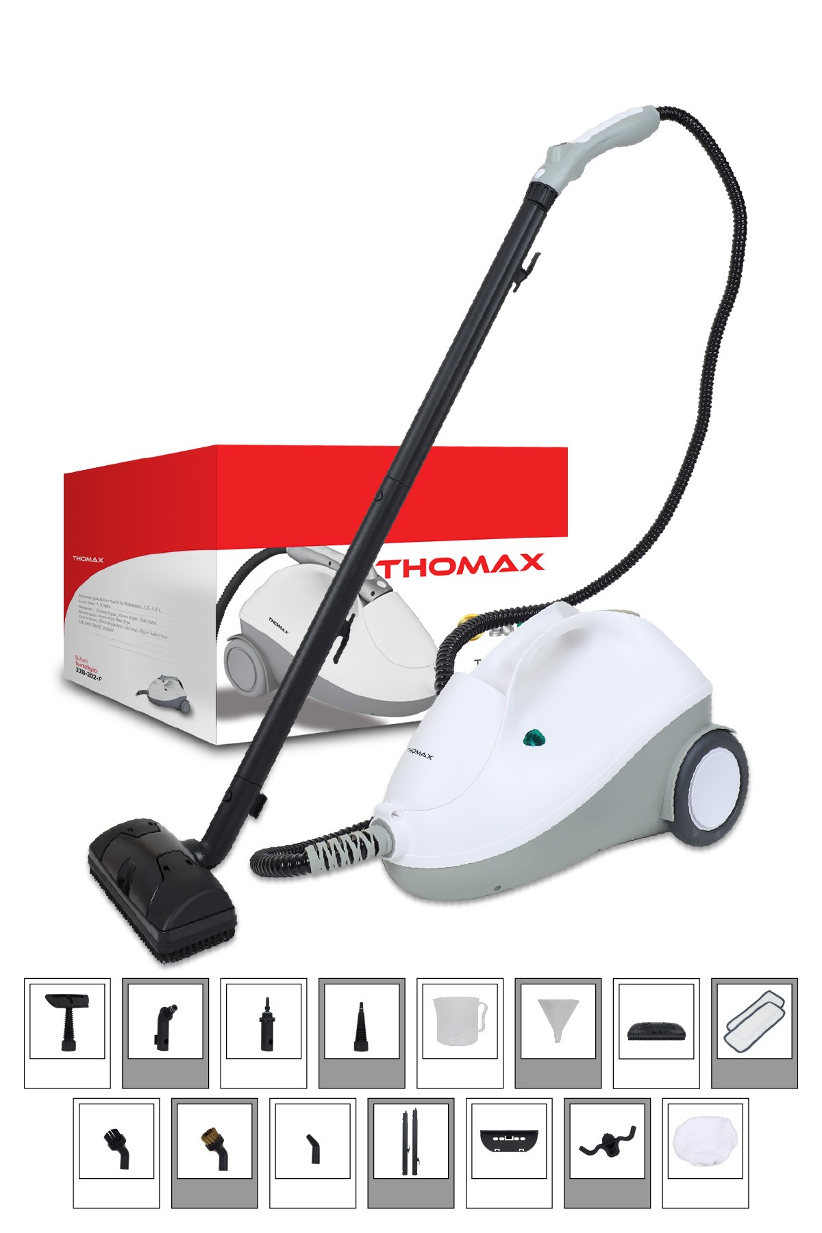 Thomax Çok Fonksiyonlu Buharlı Temizleyici Buharlı Temizlik 2000 Watt 1.9lt