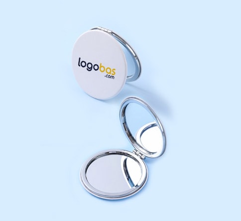 Promosyon Yuvarlak Ayna – Logolu, Çanta Boy (Çap 7,1 cm)