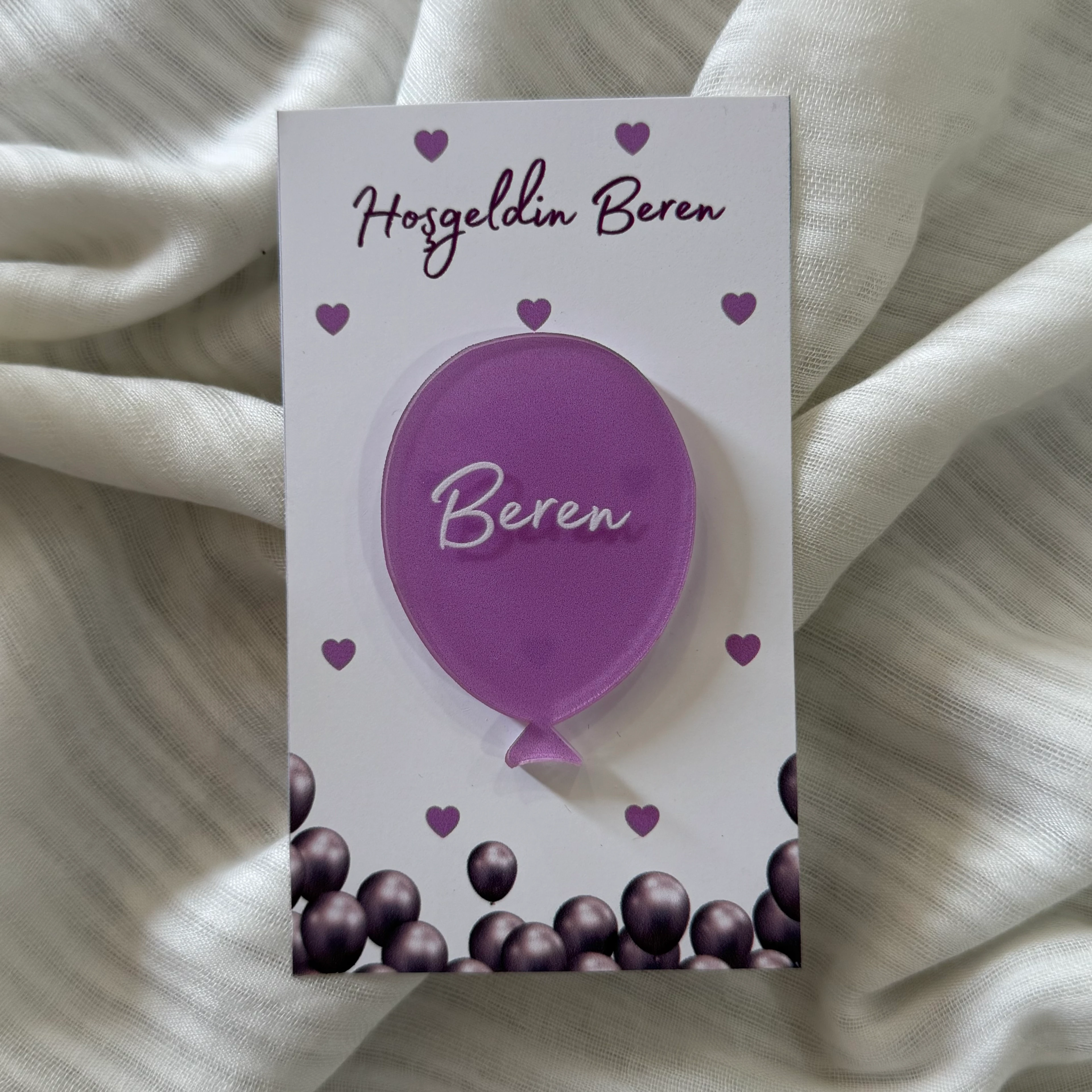 Balon Şekilli Hoşgeldin Magnet – Kişiye Özel Bebek Hediyelik