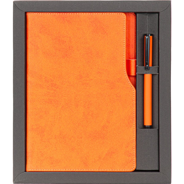 Hediyelik Set – Termo Deri Defter & Metal Roller Kalem – Özel Kutulu